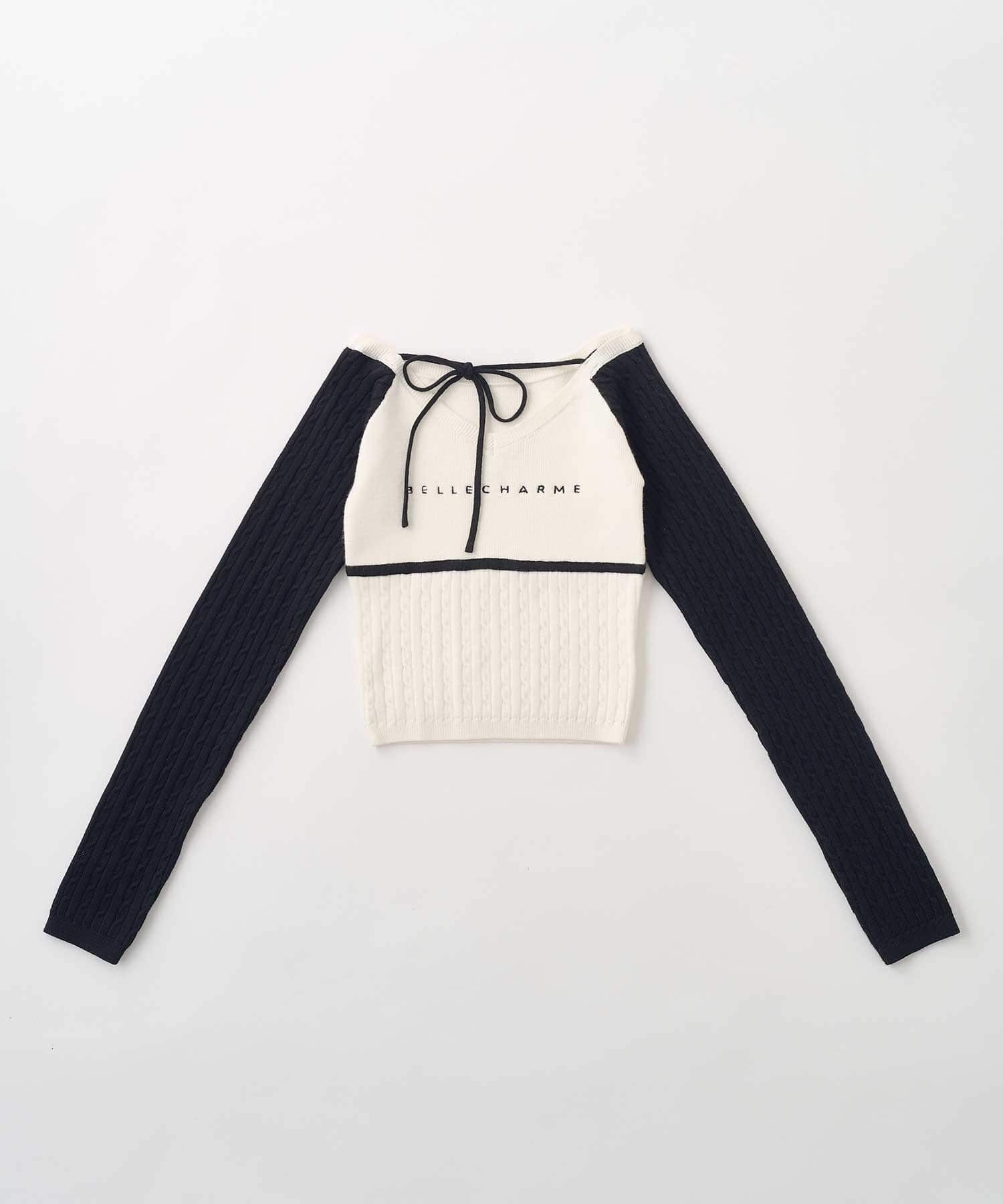 Belle Charme(ベルシャルム) Color Block Raglan Knit