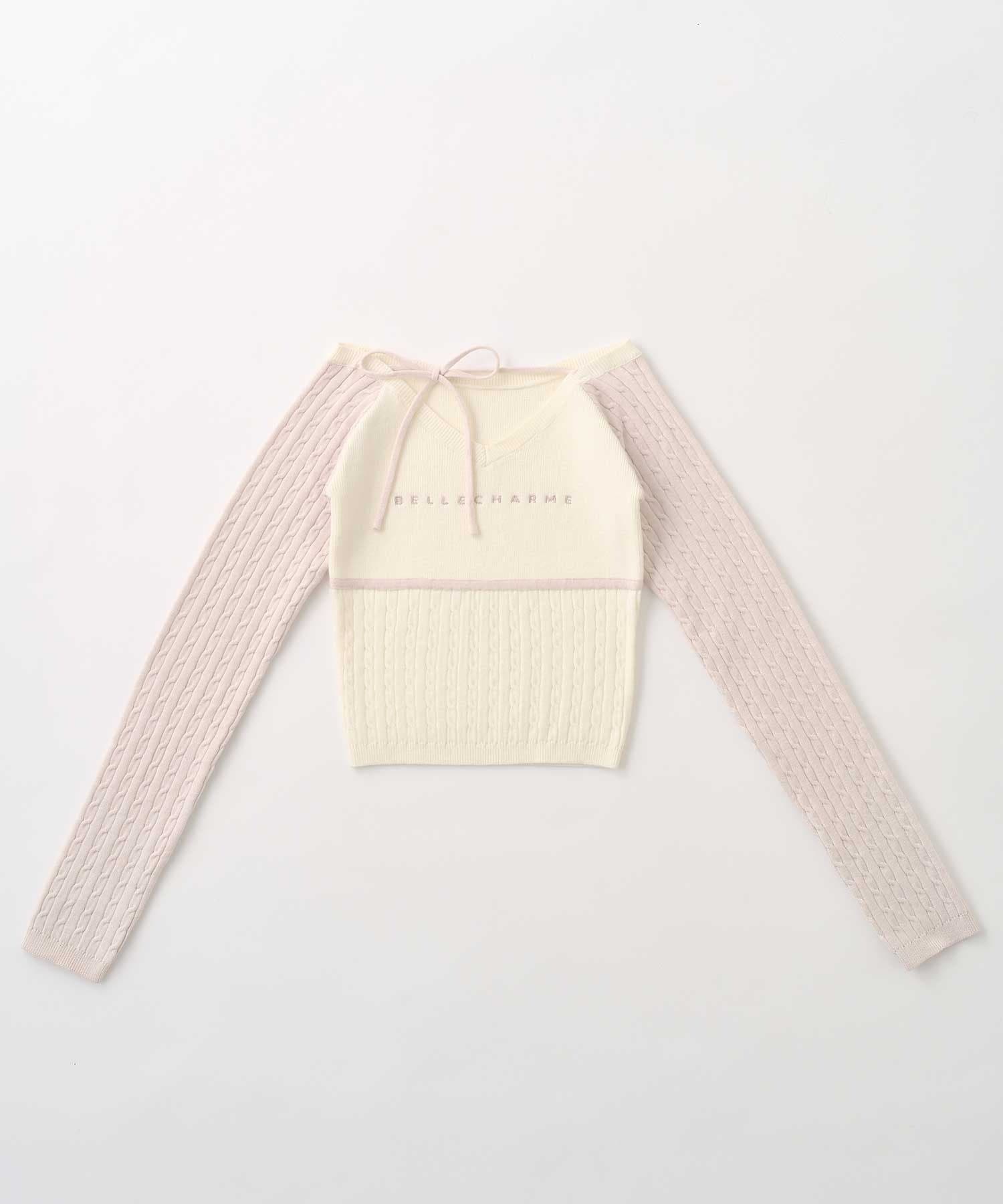 Belle Charme(ベルシャルム) Color Block Raglan Knit