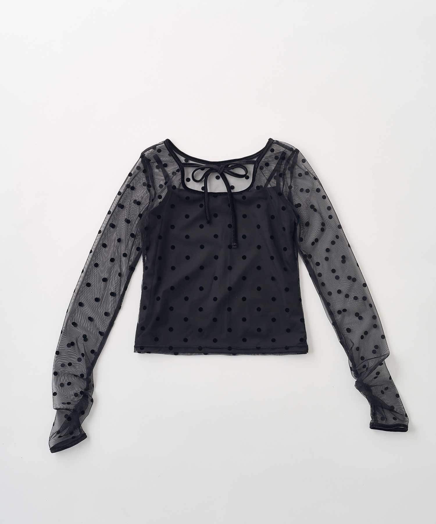 Belle Charme(ベルシャルム) Dot Sheer Tops