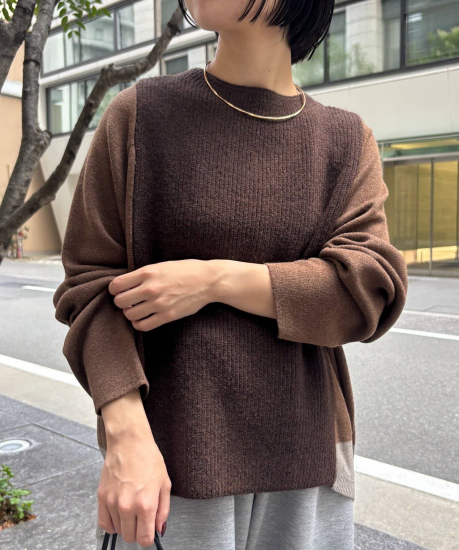 Jena　espace merveilleux(ジェナ　エスパスメルヴェイユ) カラーブロッキングニット