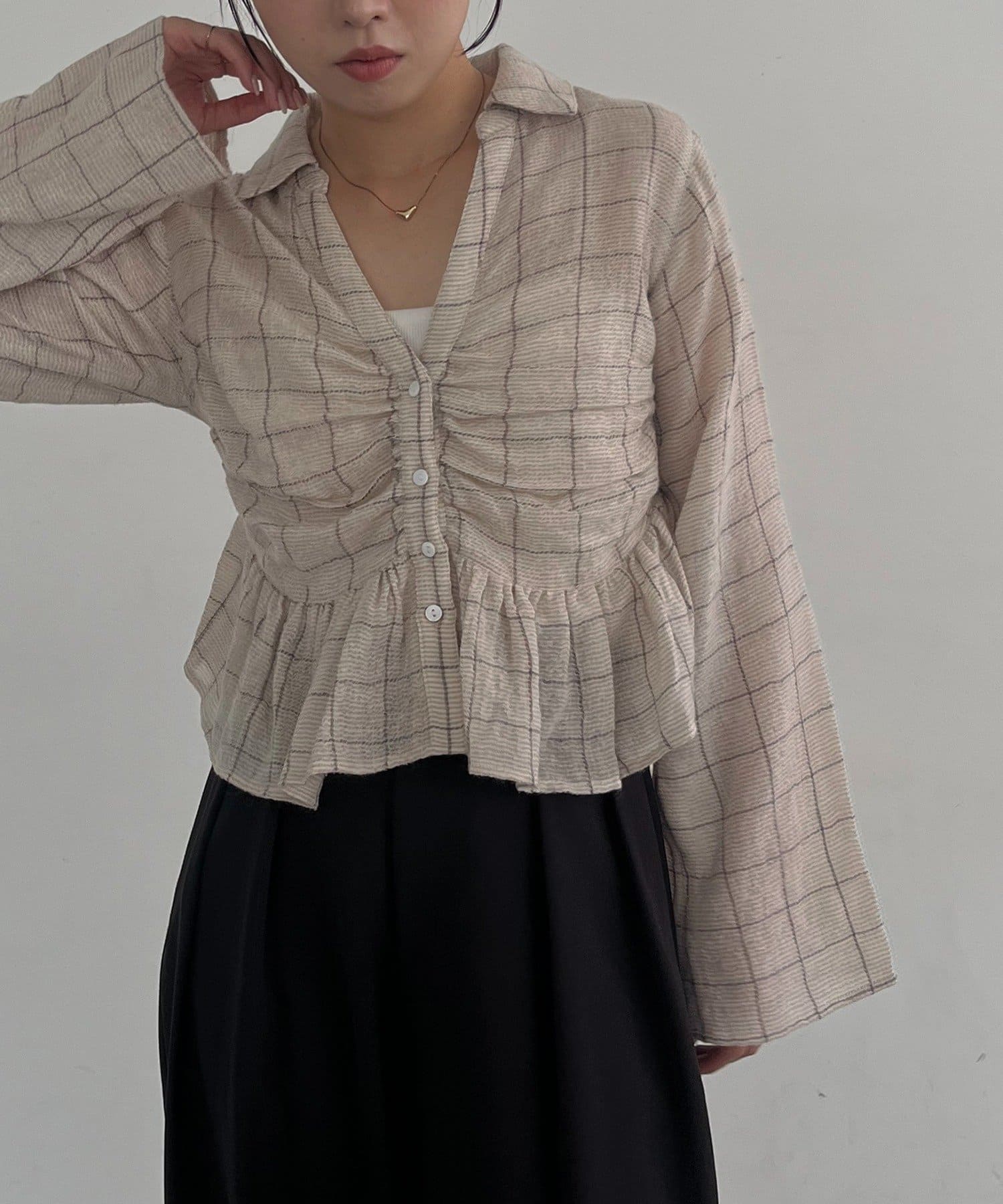 CAPRICIEUX LE'MAGE(カプリシュレマージュ) 〈C.L〉ウール100チェックシャツ