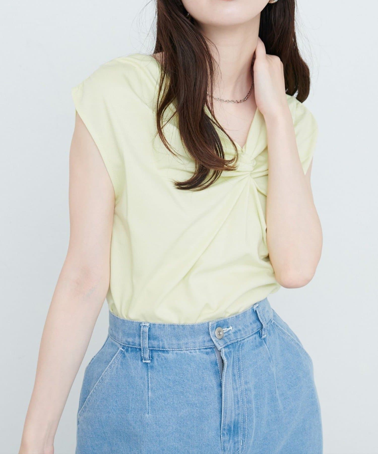 NICE CLAUP / OLIVE des OLIVE OUTLET(ナイスクラップ  / オリーブ デ オリーブ アウトレット) 【natural couture】接触冷感選べる袖丈ねじりＴシャツ