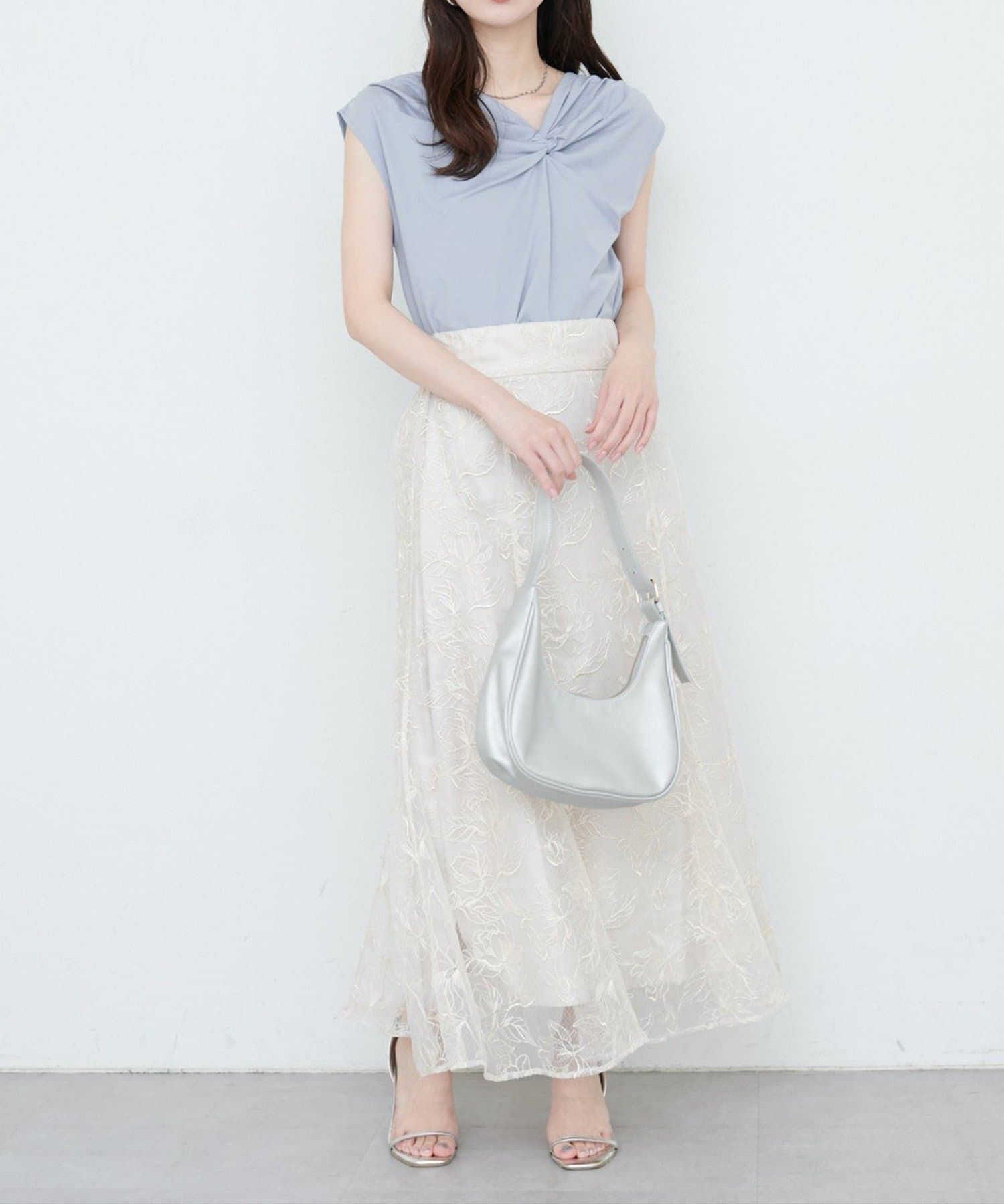 NICE CLAUP / OLIVE des OLIVE OUTLET(ナイスクラップ  / オリーブ デ オリーブ アウトレット) 【natural couture】接触冷感選べる袖丈ねじりＴシャツ