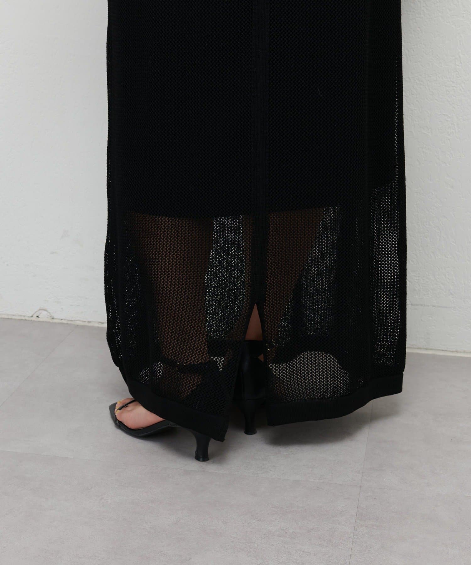 NICE CLAUP / OLIVE des OLIVE OUTLET(ナイスクラップ  / オリーブ デ オリーブ アウトレット) 【LARUTA】麻タッチウエストゴム入りスカート