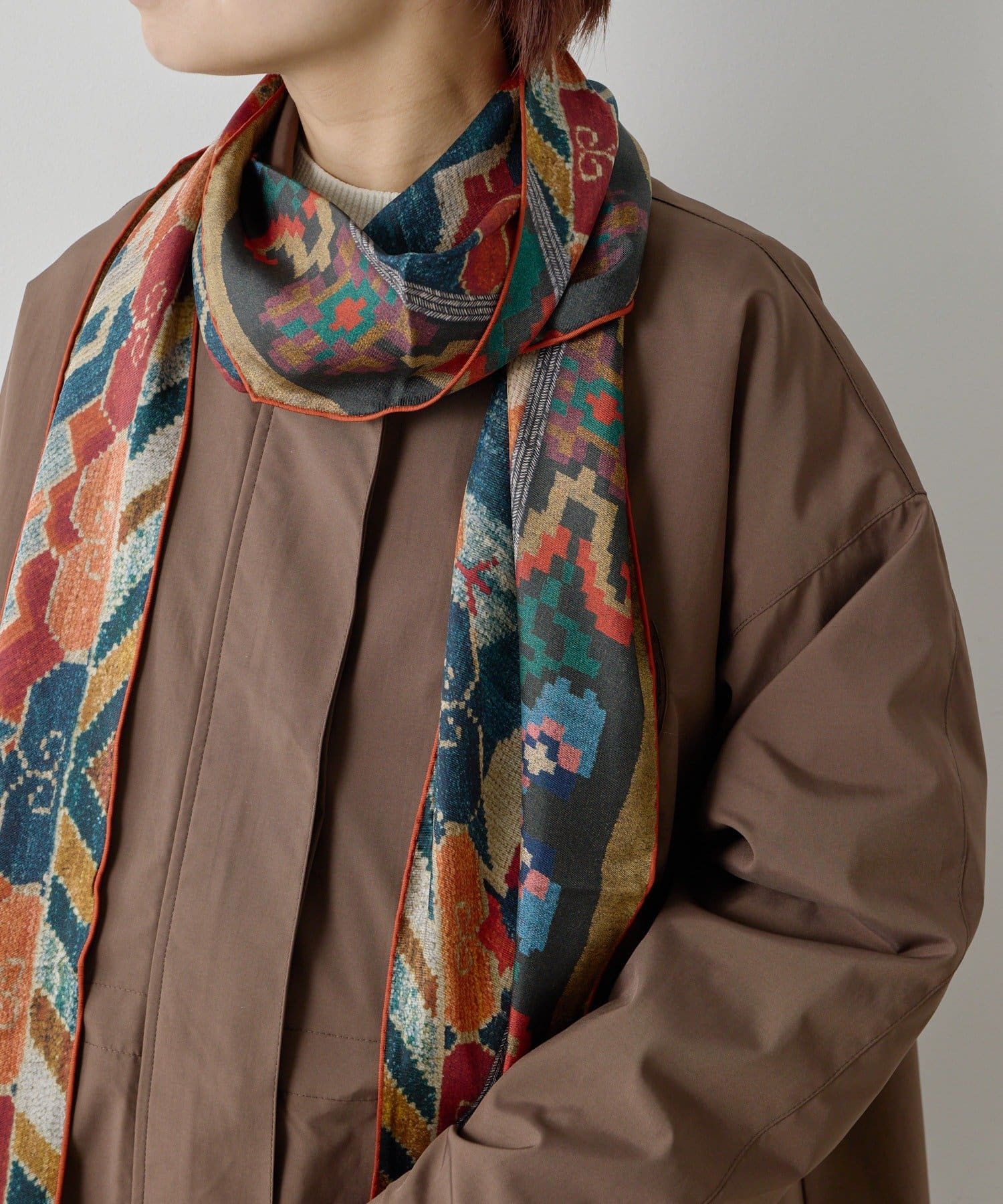 ear PAPILLONNER(イア パピヨネ) 【Pierre-Louis Mascia(ピエール ルイ マシア)】Scarf ALOEUW-L/菱型シルクスカーフ