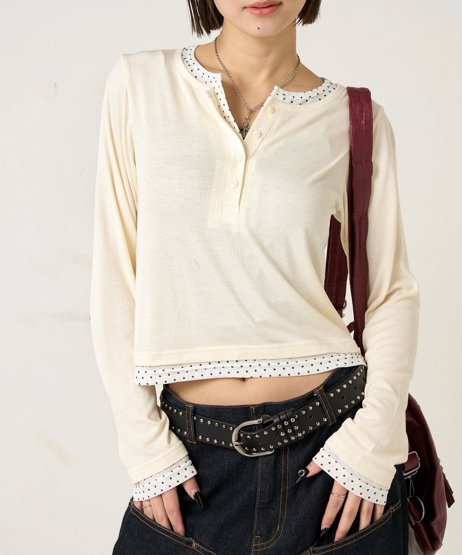 OUTLET(アウトレット) 【WHO'S WHO gallery】レイヤードヘンリートップス