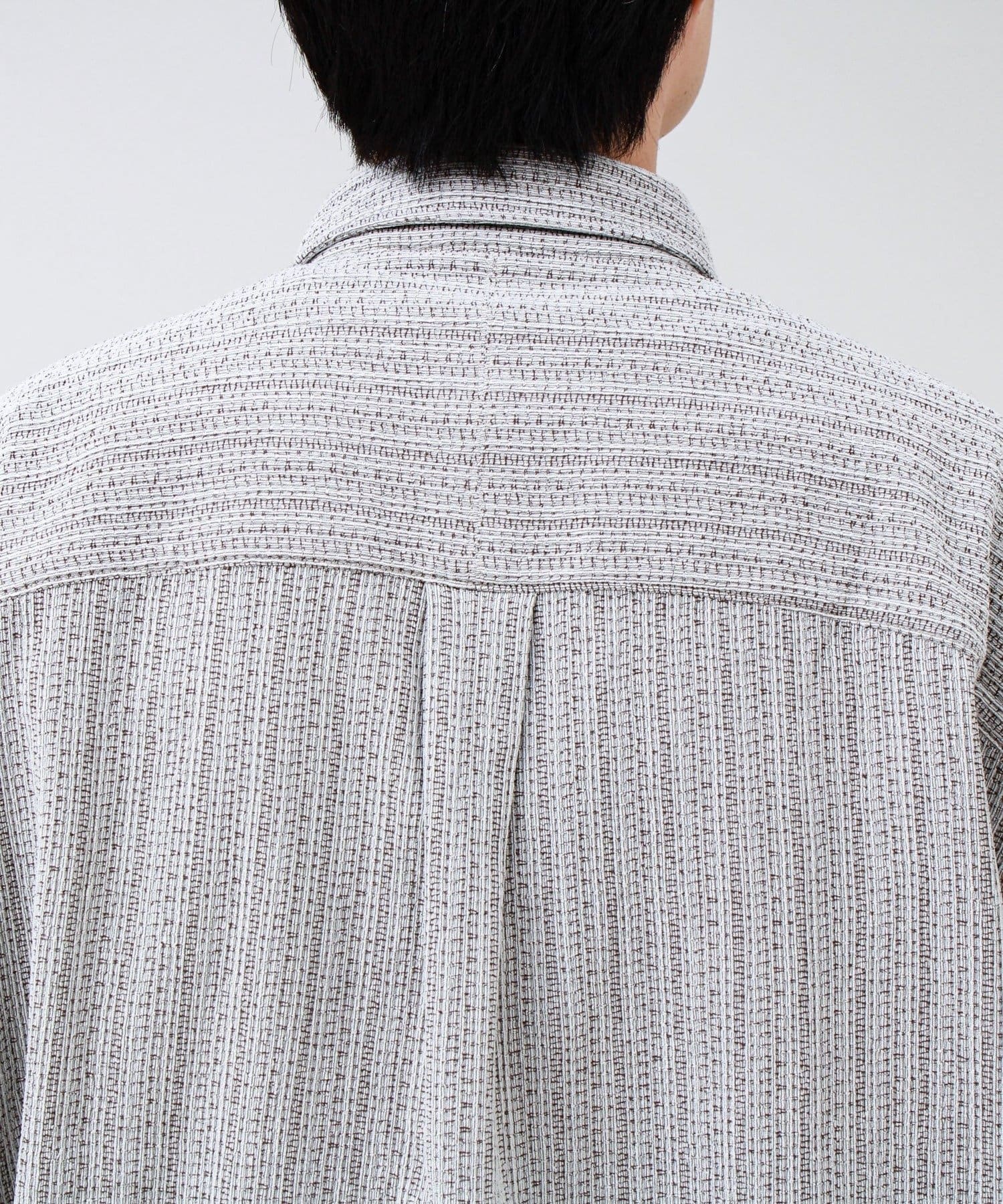 FREDY & GLOSTER(フレディ アンド グロスター) Stripe crepe ストライプ楊柳 ロングスリーブオーバーサイズシャツ