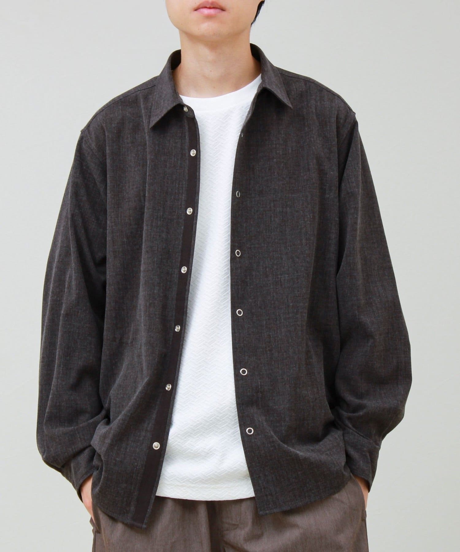 FREDY & GLOSTER(フレディ アンド グロスター) 【セットアップ対応】TRメランジ スナップボタンシャツ