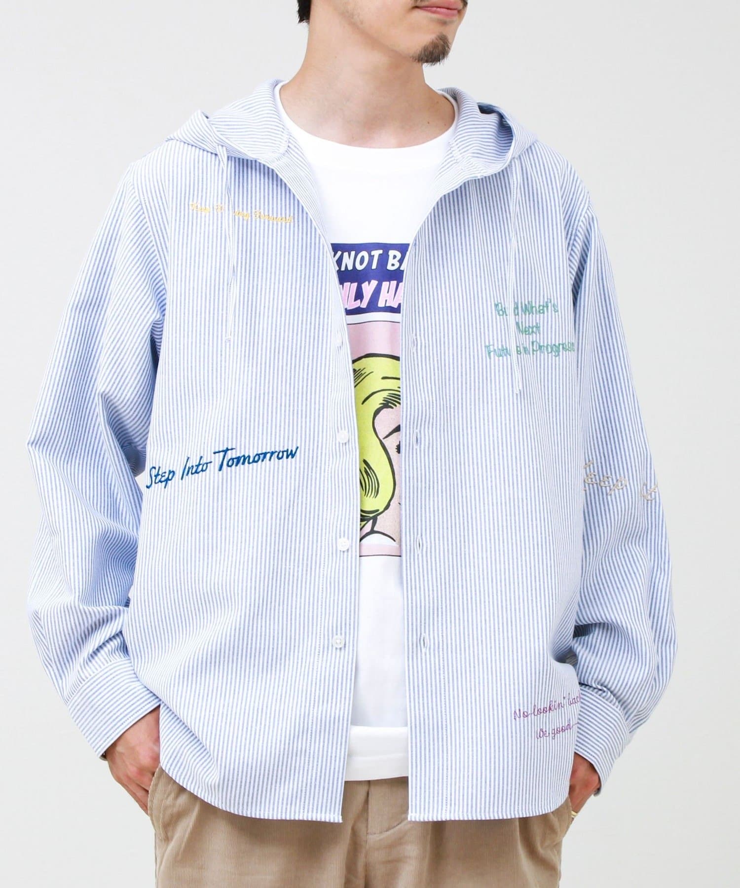 FREDY & GLOSTER(フレディ アンド グロスター) 【大好評企画】Message メッセージ刺繍 フードオックスシャツ パート3