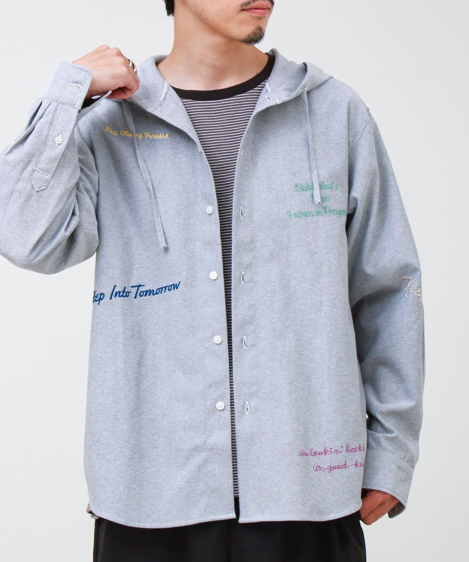 FREDY & GLOSTER(フレディ アンド グロスター) 【大好評企画】Message メッセージ刺繍 フードオックスシャツ パート3