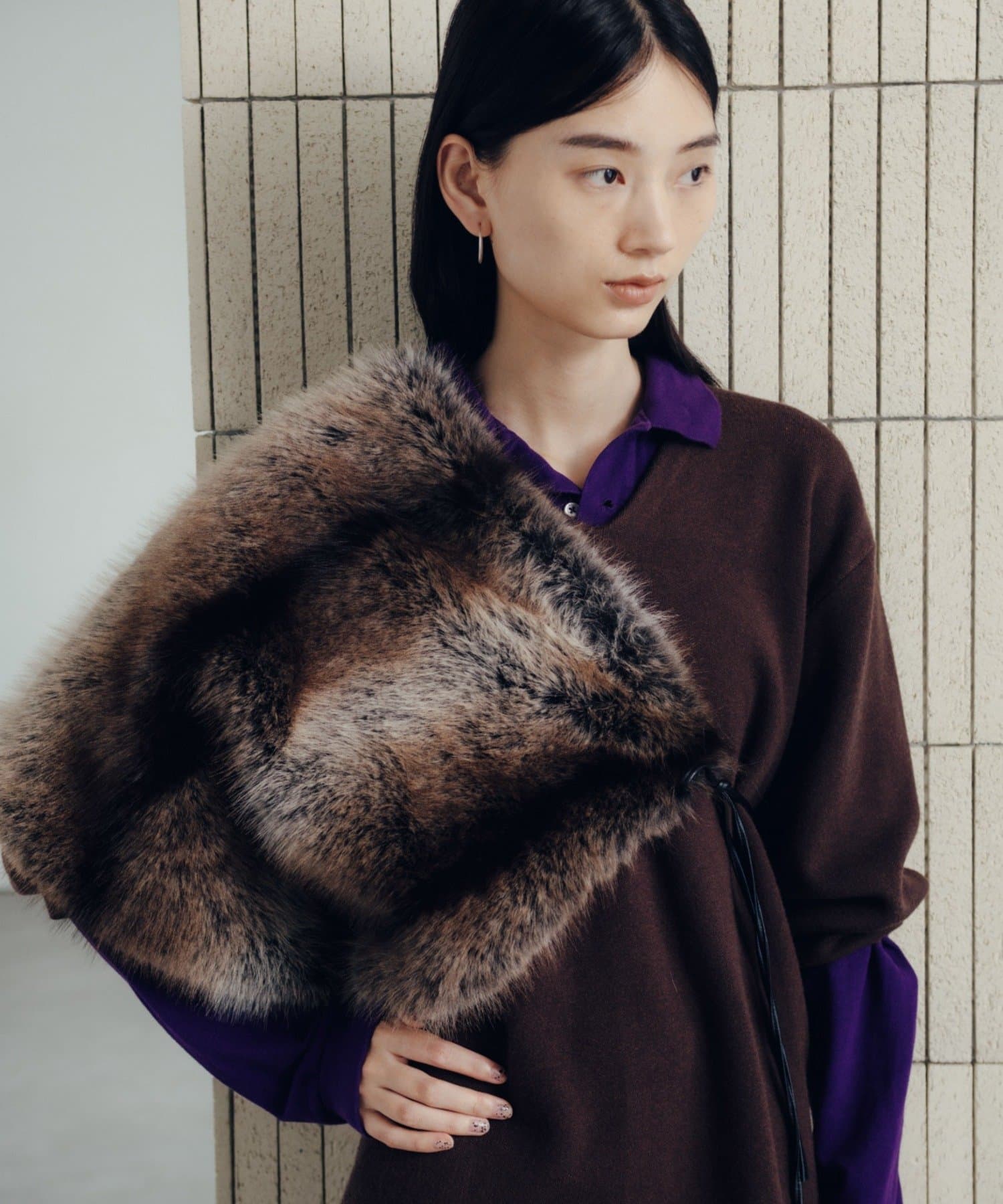 Pasterip(パセリ) Set up power shoulder knit