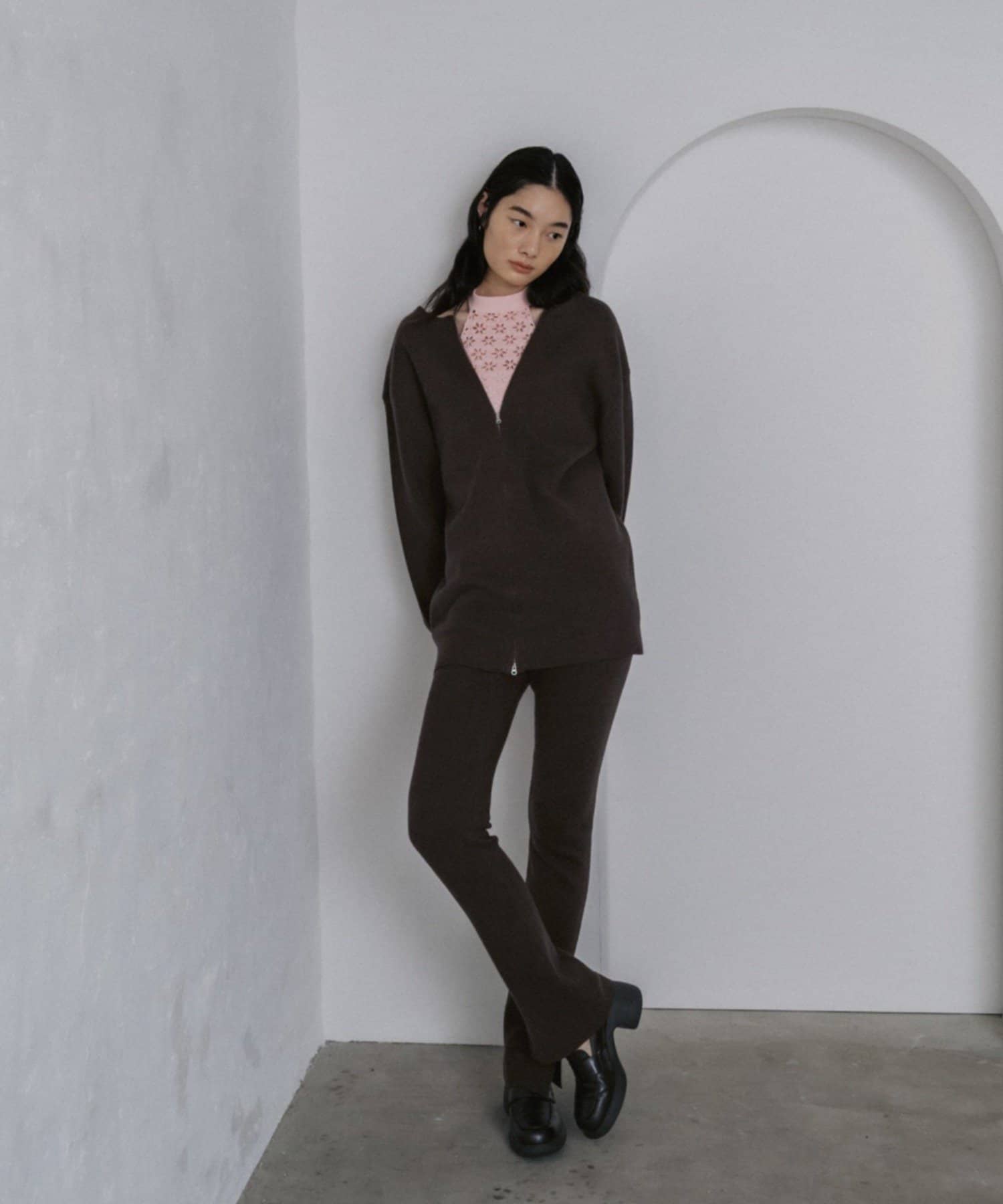 Pasterip(パセリ) Set up knit slim pants