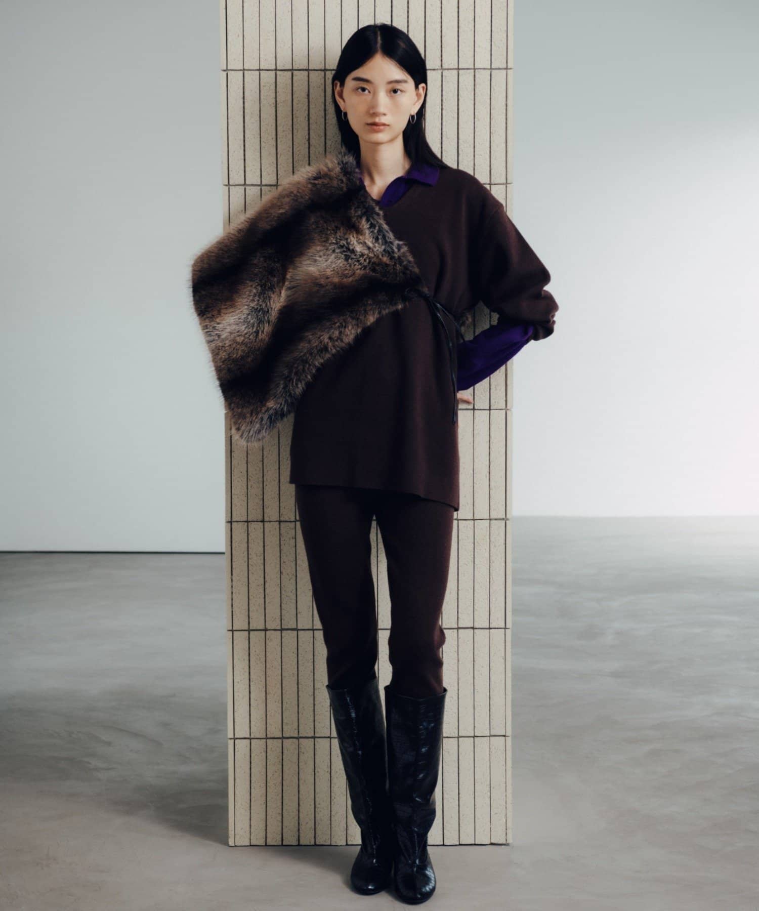 Pasterip(パセリ) Set up knit slim pants