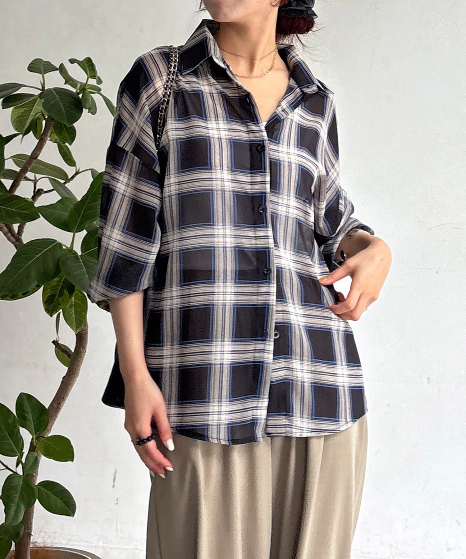 un dix cors(アンディコール) シアーチェックシャツ