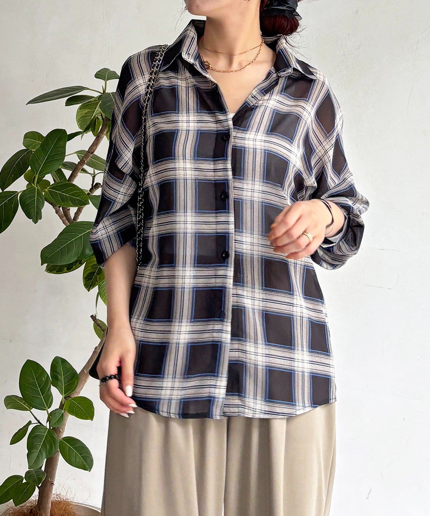 un dix cors(アンディコール) シアーチェックシャツ