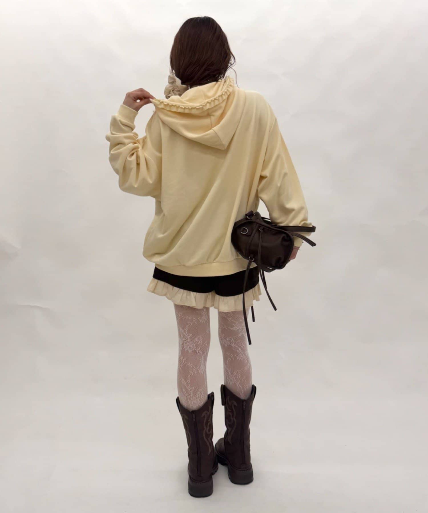 w closet(ダブルクローゼット) 【フリル/6色展開/EC限定カラーあり/新色追加】星柄パッチワークパーカー