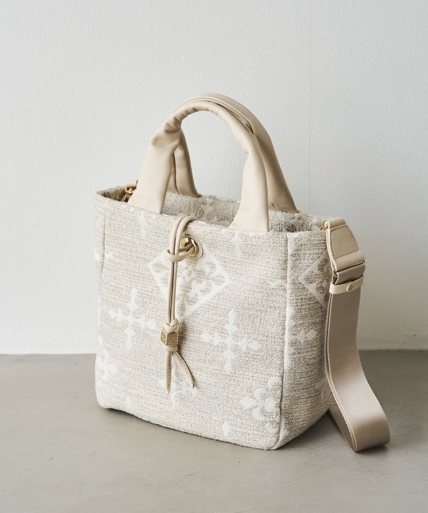 russet(ラシット) 【Souffle TOTE】モノグラムツイード2WAYトートバッグ