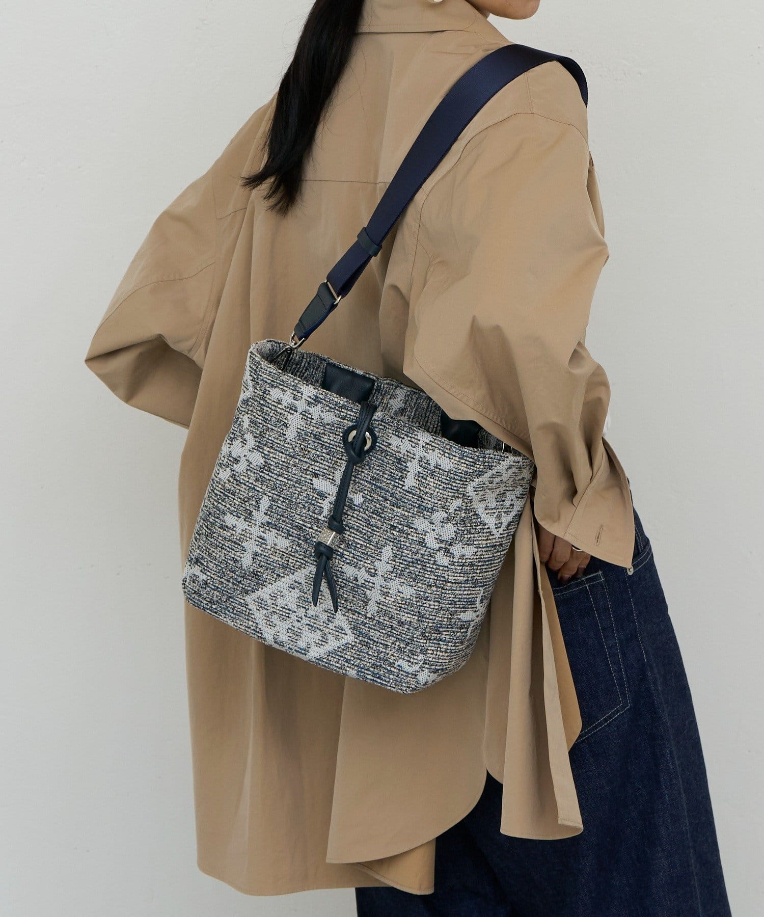 russet(ラシット) 【Souffle TOTE】モノグラムツイード2WAYトートバッグ