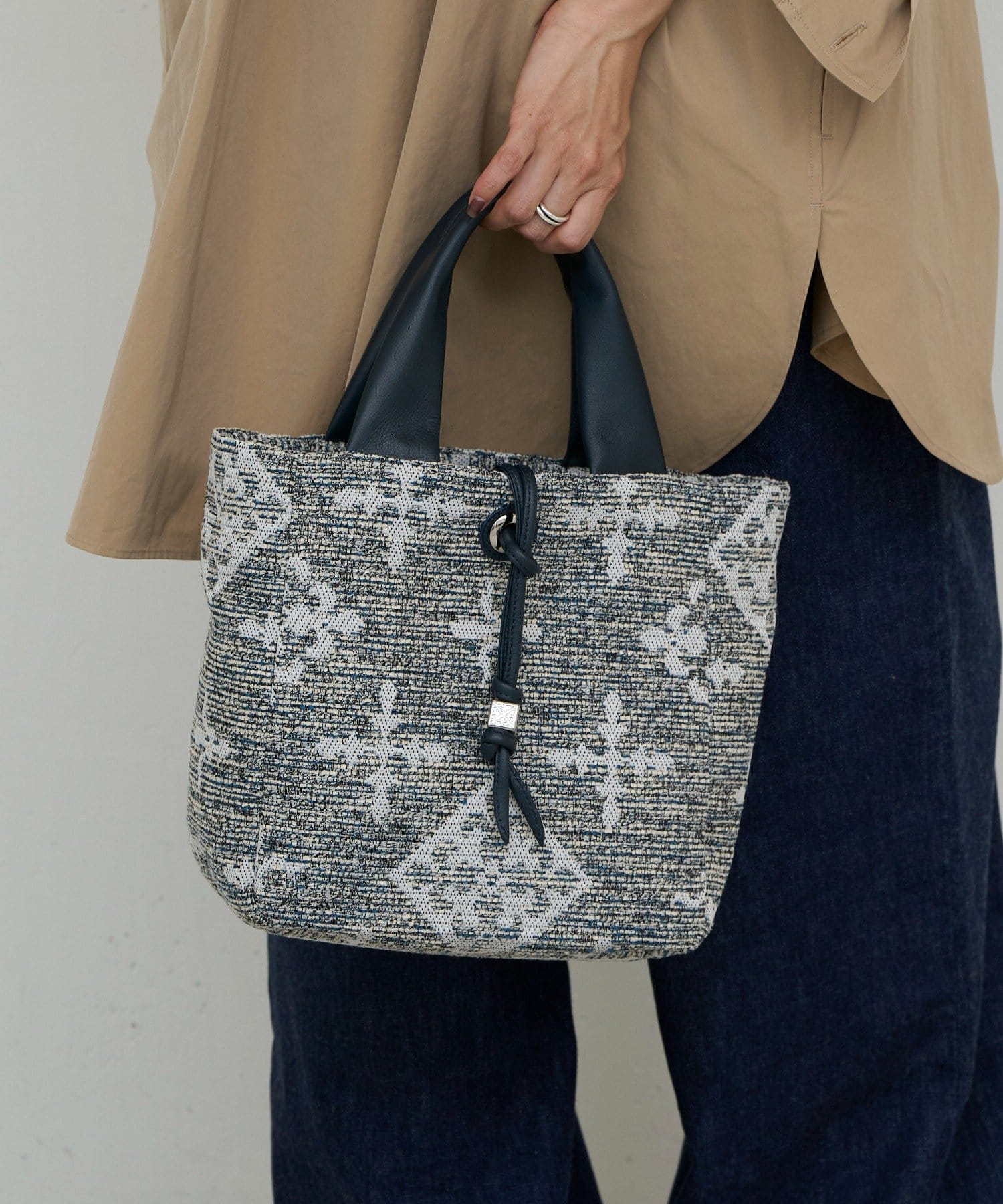 russet(ラシット) 【Souffle TOTE】モノグラムツイード2WAYトートバッグ