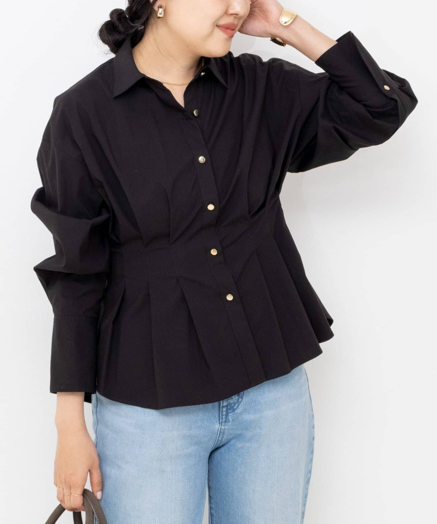NOLLEY'S(ノーリーズ) 【一部WEB限定カラー】ウォッシャブルウエストタックストレッチシャツ