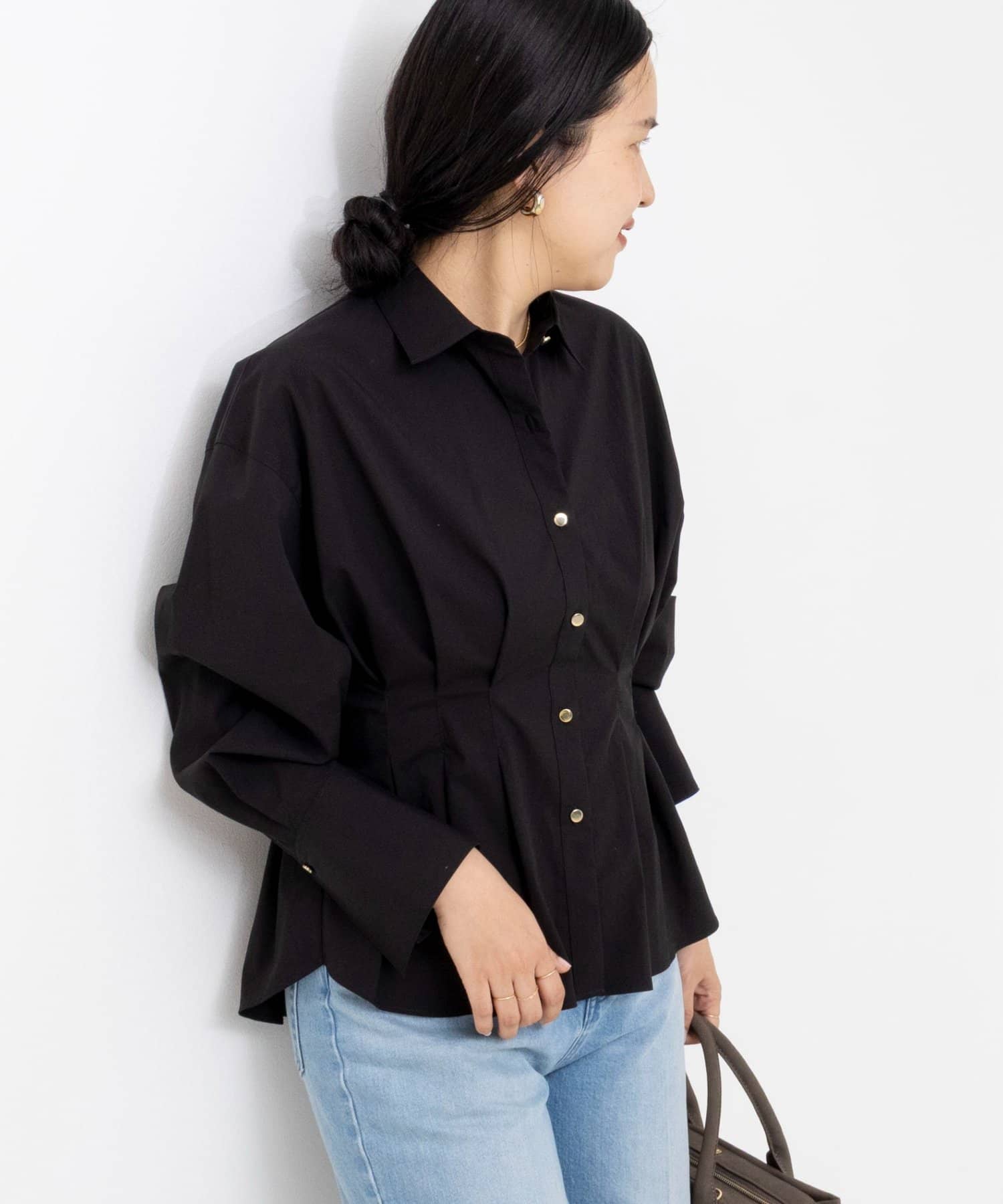 NOLLEY'S(ノーリーズ) 【一部WEB限定カラー】ウォッシャブルウエストタックストレッチシャツ