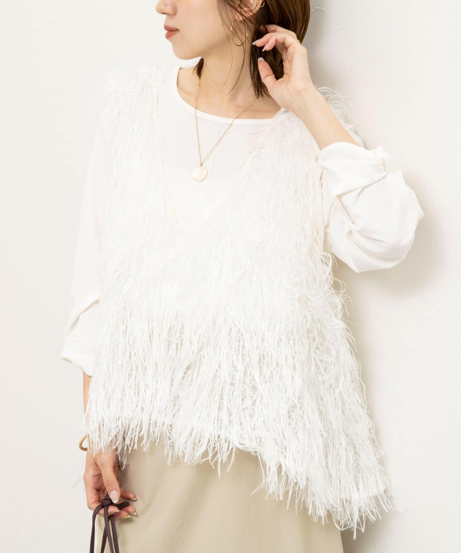NOLLEY'S(ノーリーズ) 【WEB限定】ウォッシャブルシアーフェザータンク