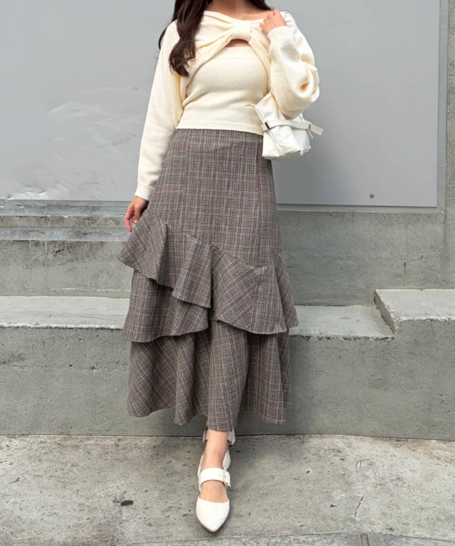 NICE CLAUP / OLIVE des OLIVE OUTLET(ナイスクラップ  / オリーブ デ オリーブ アウトレット) 【continuer】アシンメトリーマーメイドスカート
