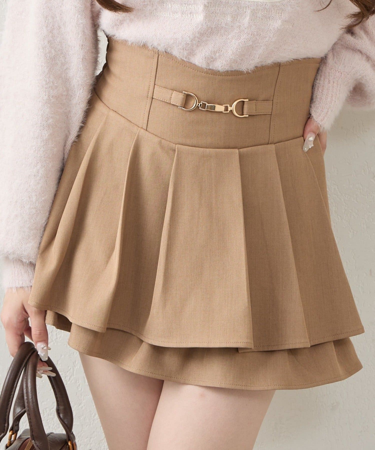NICE CLAUP / OLIVE des OLIVE OUTLET(ナイスクラップ  / オリーブ デ オリーブ アウトレット) 【continuer】ハイウエストビット付ミニスカート