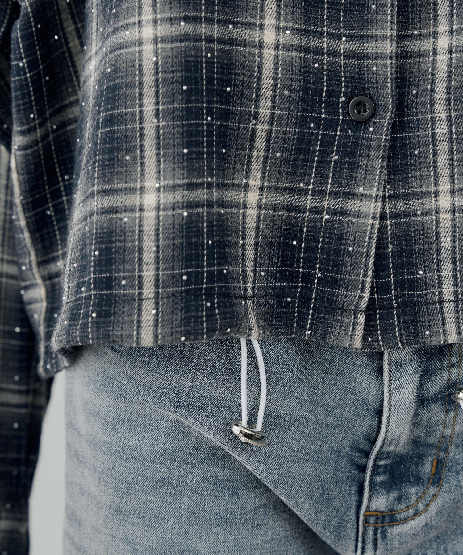 NICE CLAUP / OLIVE des OLIVE OUTLET(ナイスクラップ  / オリーブ デ オリーブ アウトレット) 【continuer】キラキラチェックシャツ