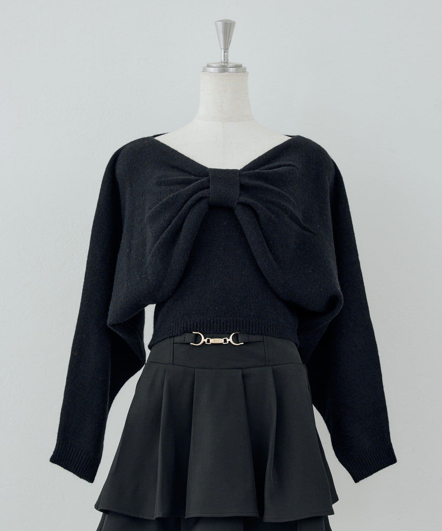 NICE CLAUP / OLIVE des OLIVE OUTLET(ナイスクラップ  / オリーブ デ オリーブ アウトレット) 【continuer】ビスチェセットリボンボレロニット