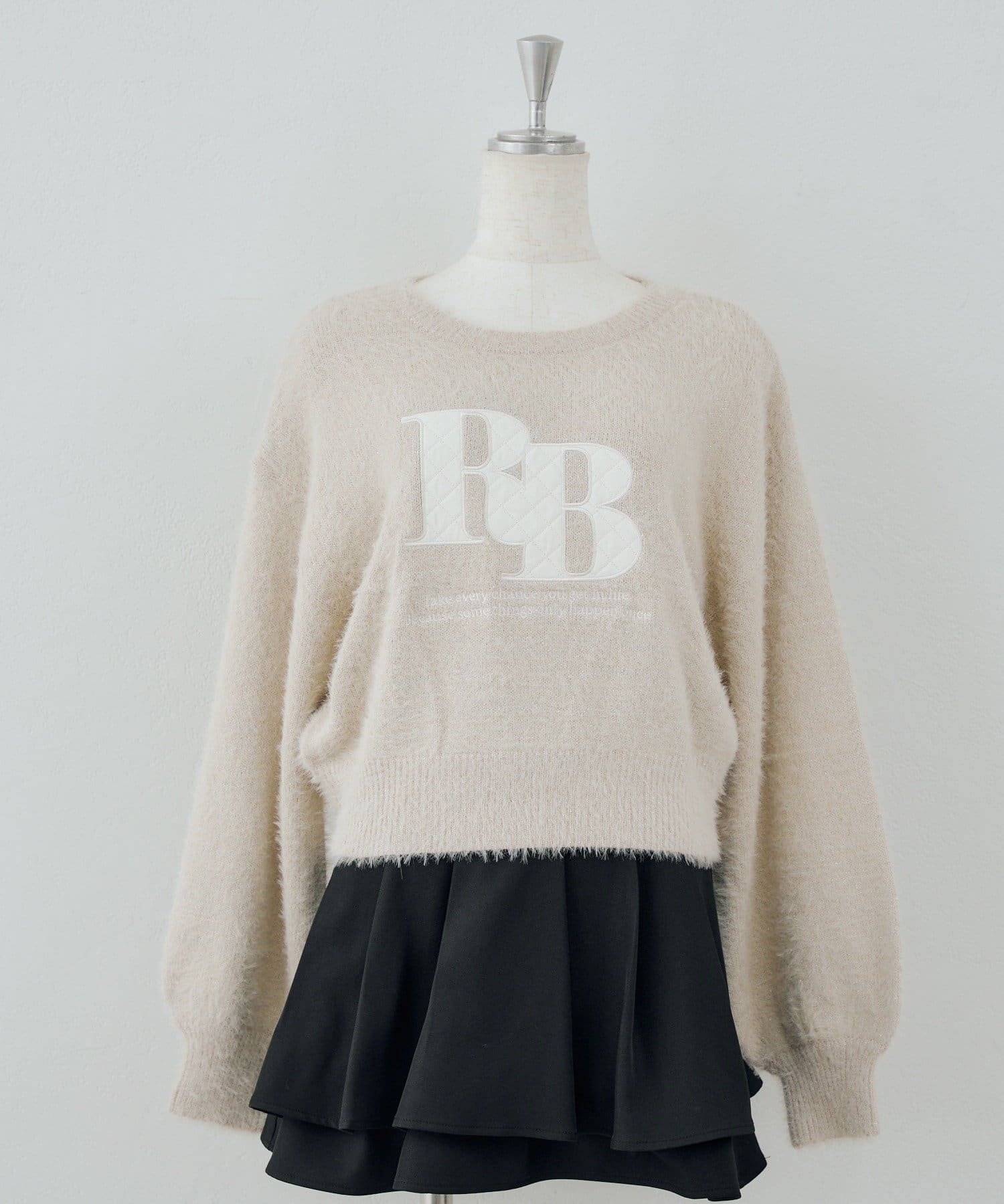 NICE CLAUP / OLIVE des OLIVE OUTLET(ナイスクラップ  / オリーブ デ オリーブ アウトレット) 【continuer】ラメフェザーキルトロゴニット