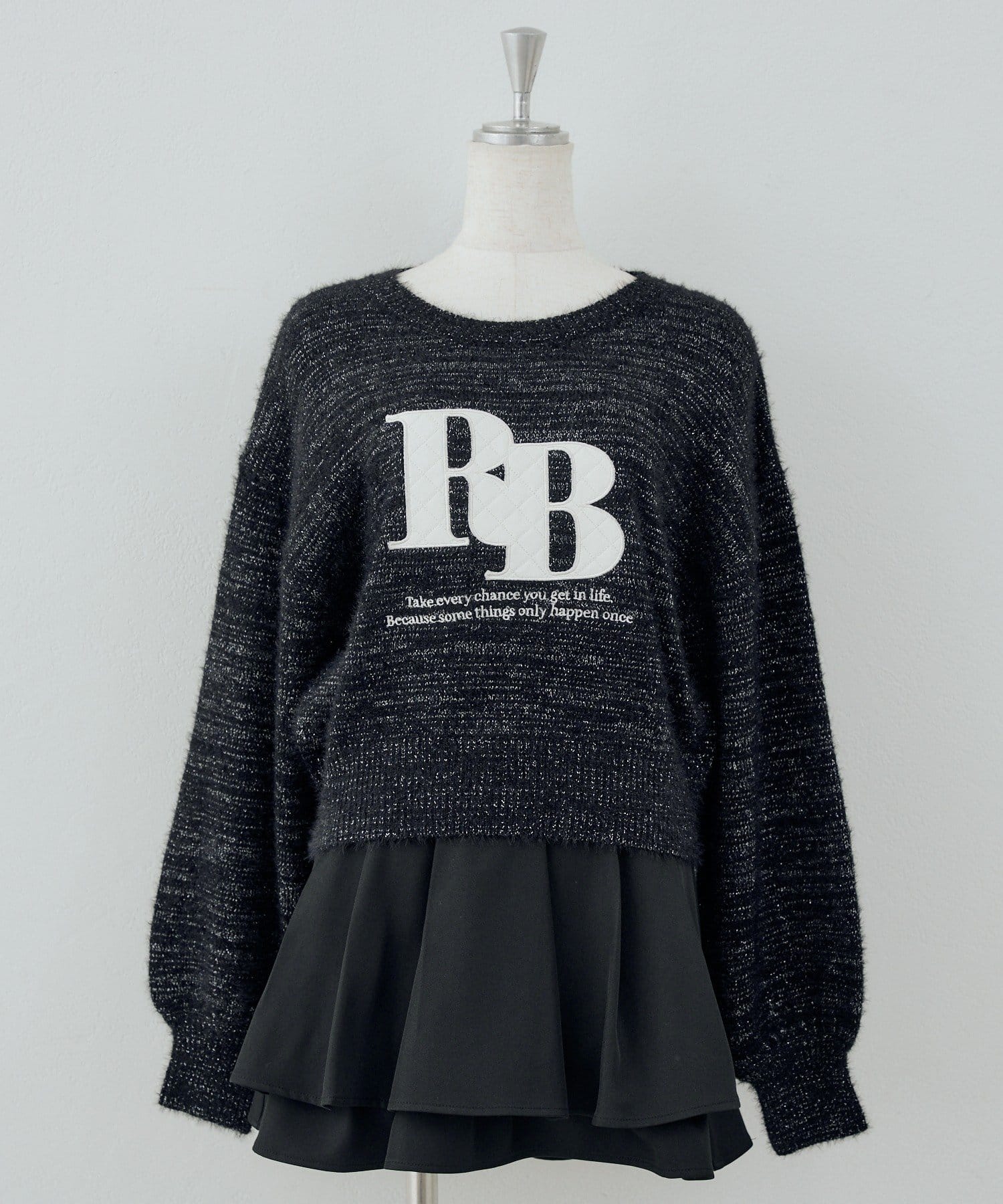 NICE CLAUP / OLIVE des OLIVE OUTLET(ナイスクラップ  / オリーブ デ オリーブ アウトレット) 【continuer】ラメフェザーキルトロゴニット