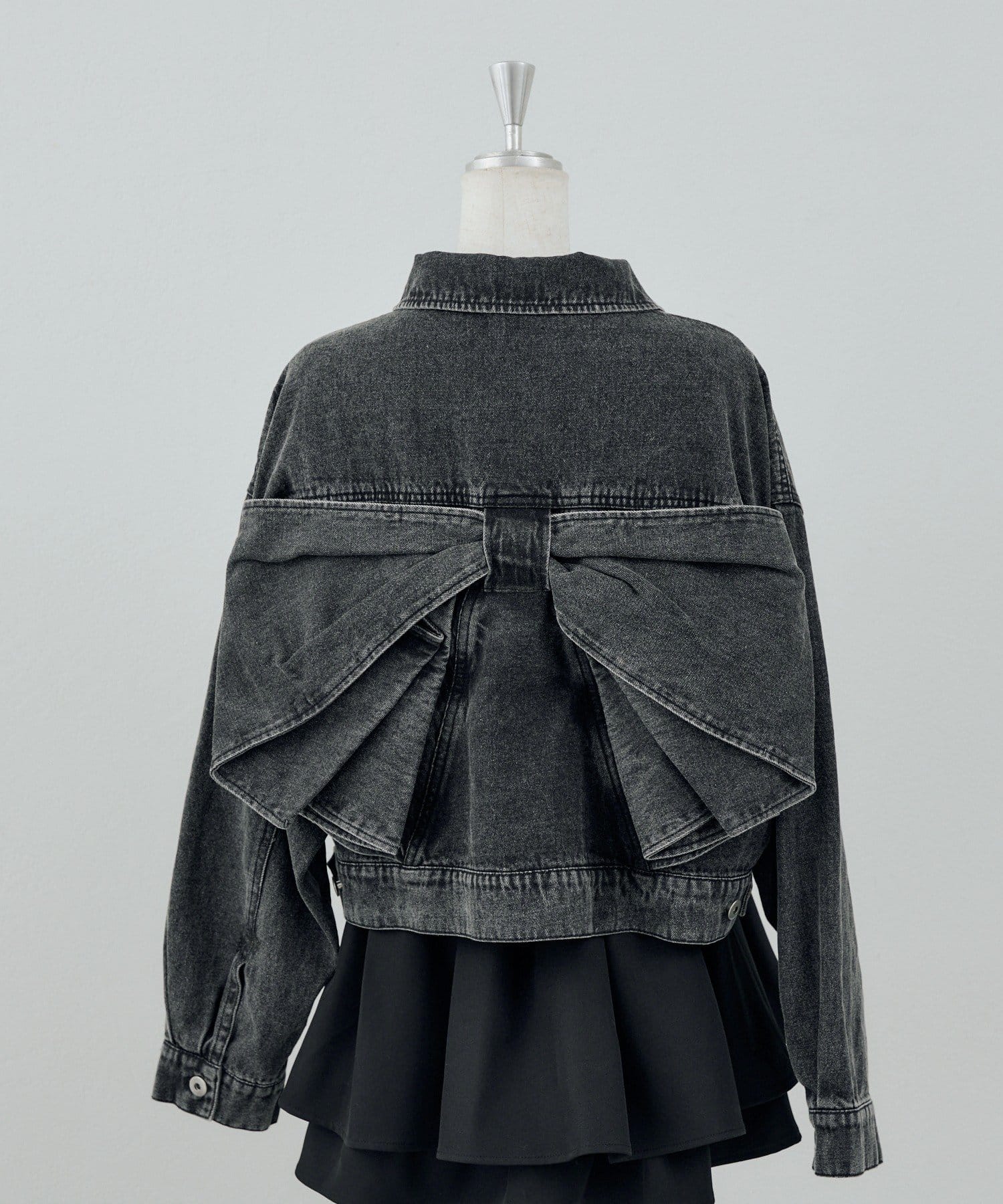 NICE CLAUP / OLIVE des OLIVE OUTLET(ナイスクラップ  / オリーブ デ オリーブ アウトレット) 【continuer】後ろビッグリボンデニムジャケット