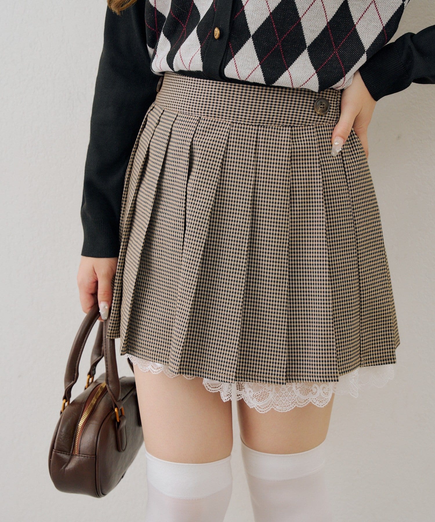 NICE CLAUP / OLIVE des OLIVE OUTLET(ナイスクラップ  / オリーブ デ オリーブ アウトレット) 【ANOTHER BRANCH】【セットアップ対応可】裾レースプリーツスカート