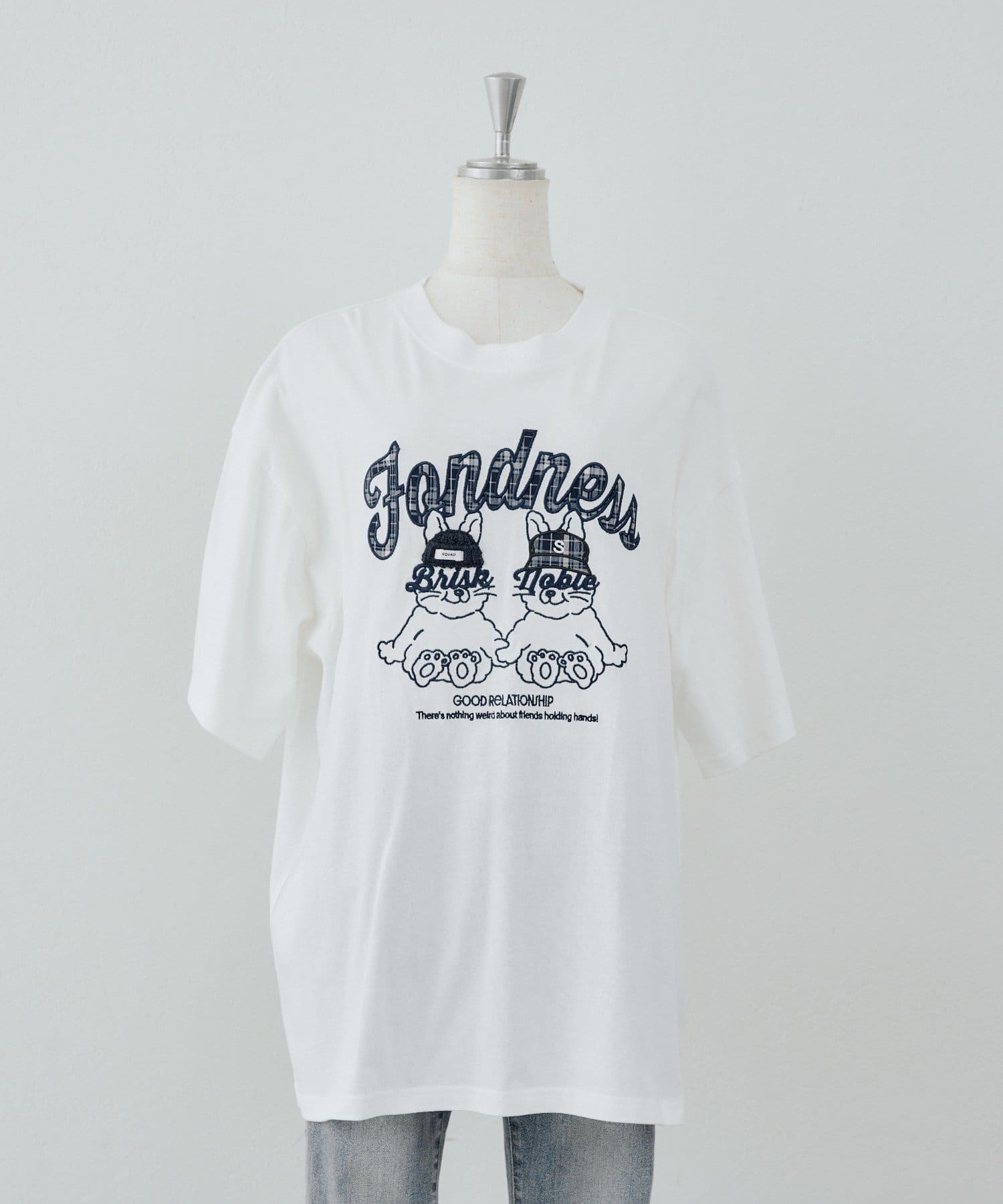 NICE CLAUP / OLIVE des OLIVE OUTLET(ナイスクラップ  / オリーブ デ オリーブ アウトレット) 【ANOTHER BRANCH】ラビットニット帽チェックロゴTEE