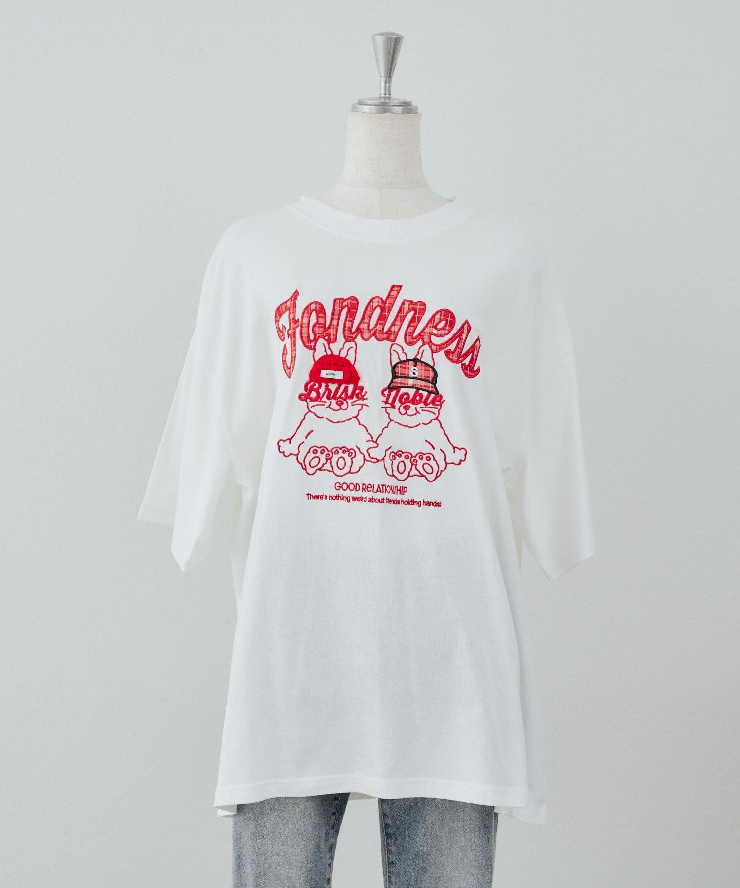 NICE CLAUP / OLIVE des OLIVE OUTLET(ナイスクラップ  / オリーブ デ オリーブ アウトレット) 【ANOTHER BRANCH】ラビットニット帽チェックロゴTEE