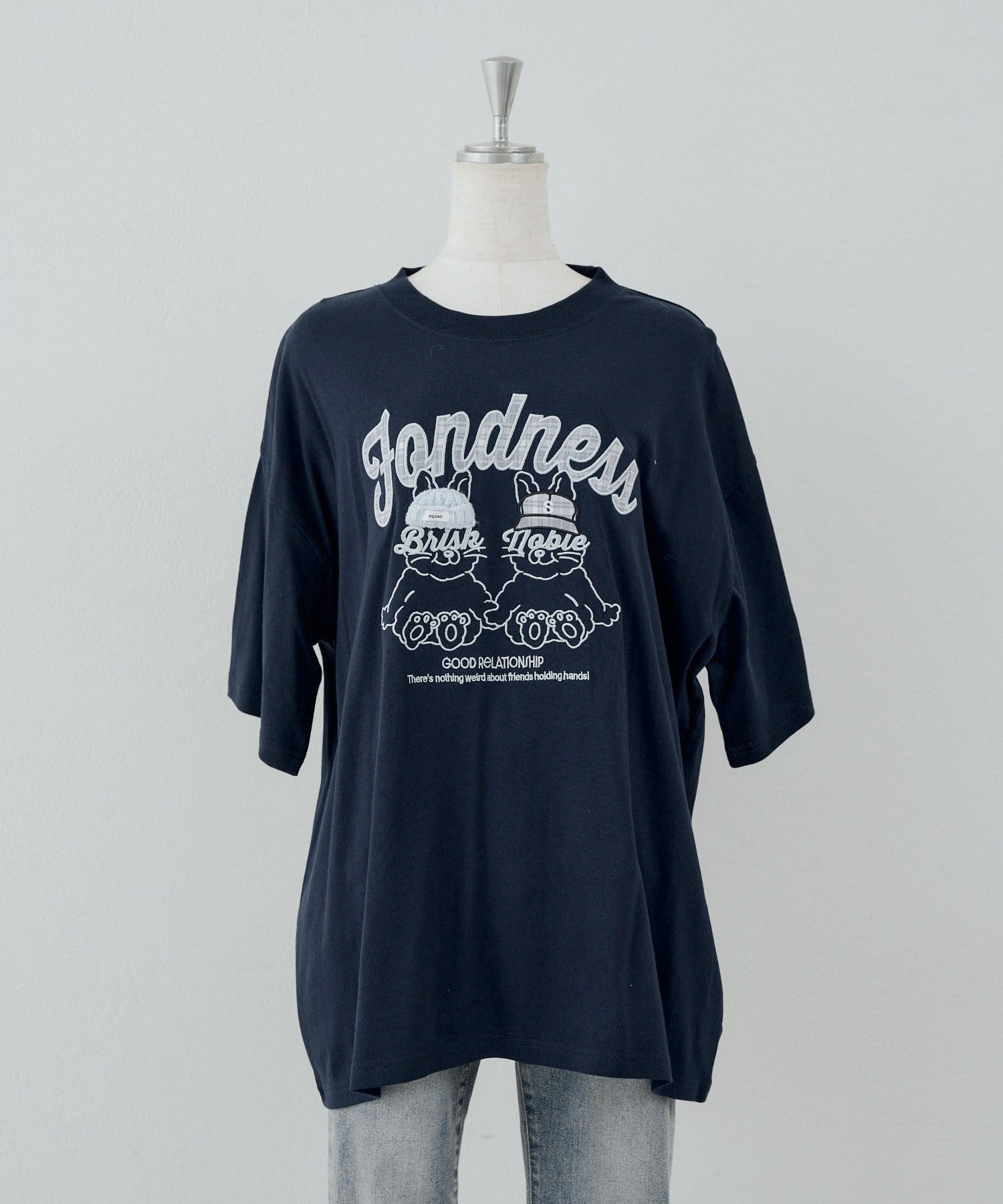 NICE CLAUP / OLIVE des OLIVE OUTLET(ナイスクラップ  / オリーブ デ オリーブ アウトレット) 【ANOTHER BRANCH】ラビットニット帽チェックロゴTEE
