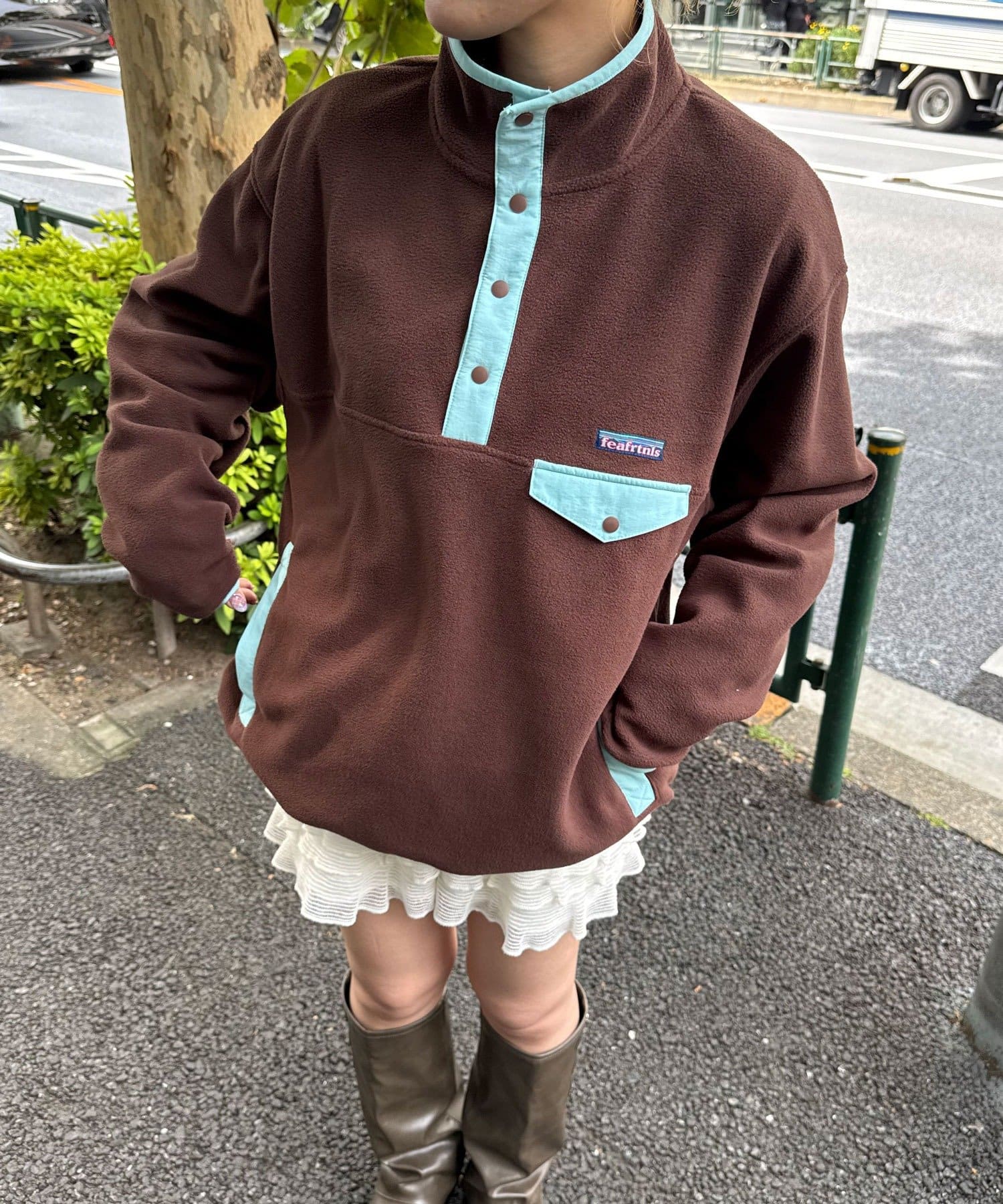CIAOPANIC(チャオパニック) スナップボタンフリースプルオーバー