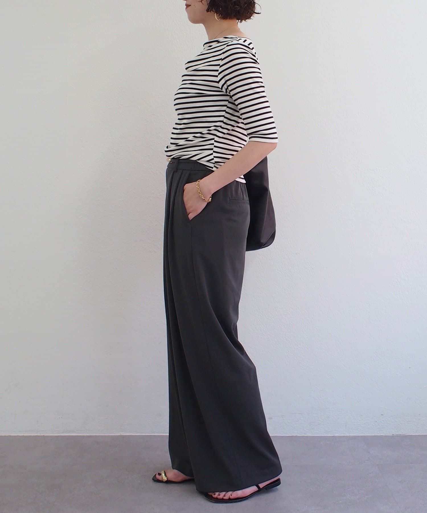 LOUNGEDRESS(ラウンジドレス) 《春夏人気アイテムがアップデート！》【JAPAN MADE】ジャージー2タックワイドパンツ