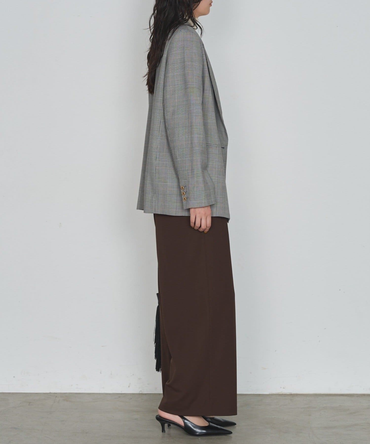 LOUNGEDRESS(ラウンジドレス) 《新色ブラウン10/15予約スタート！/春夏人気アイテムがアップデート！》【JAPAN MADE】ジャージー2タックワイドパンツ