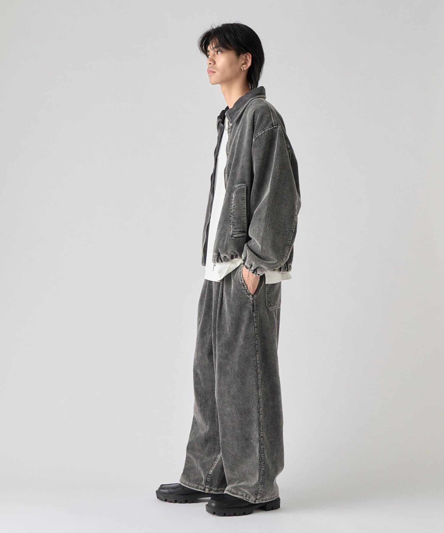 -goocy-(グーシー) ケミカルコーデュロイ ワイドイージーパンツ