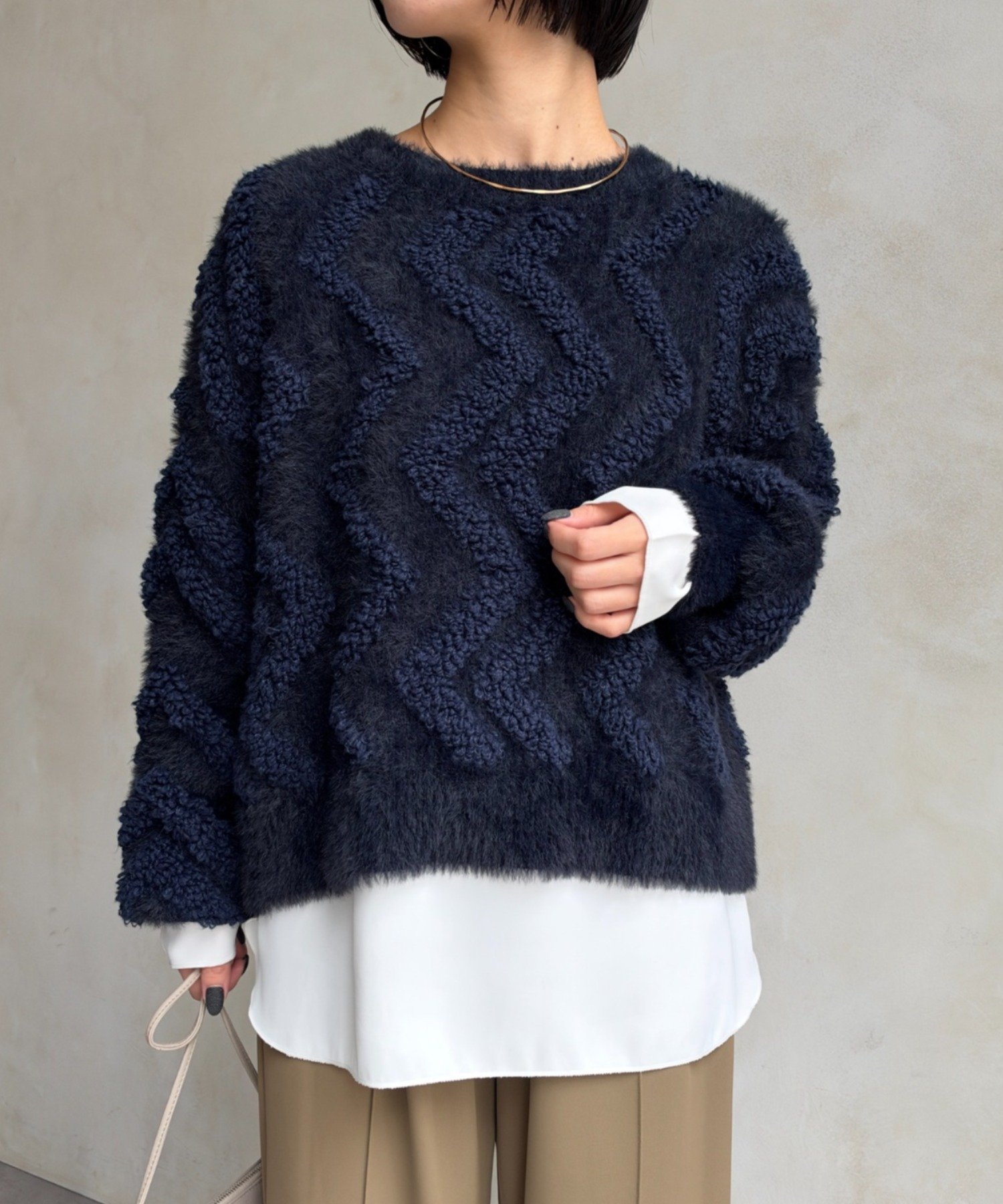 Jena　espace merveilleux(ジェナ　エスパスメルヴェイユ) フェザーループニット