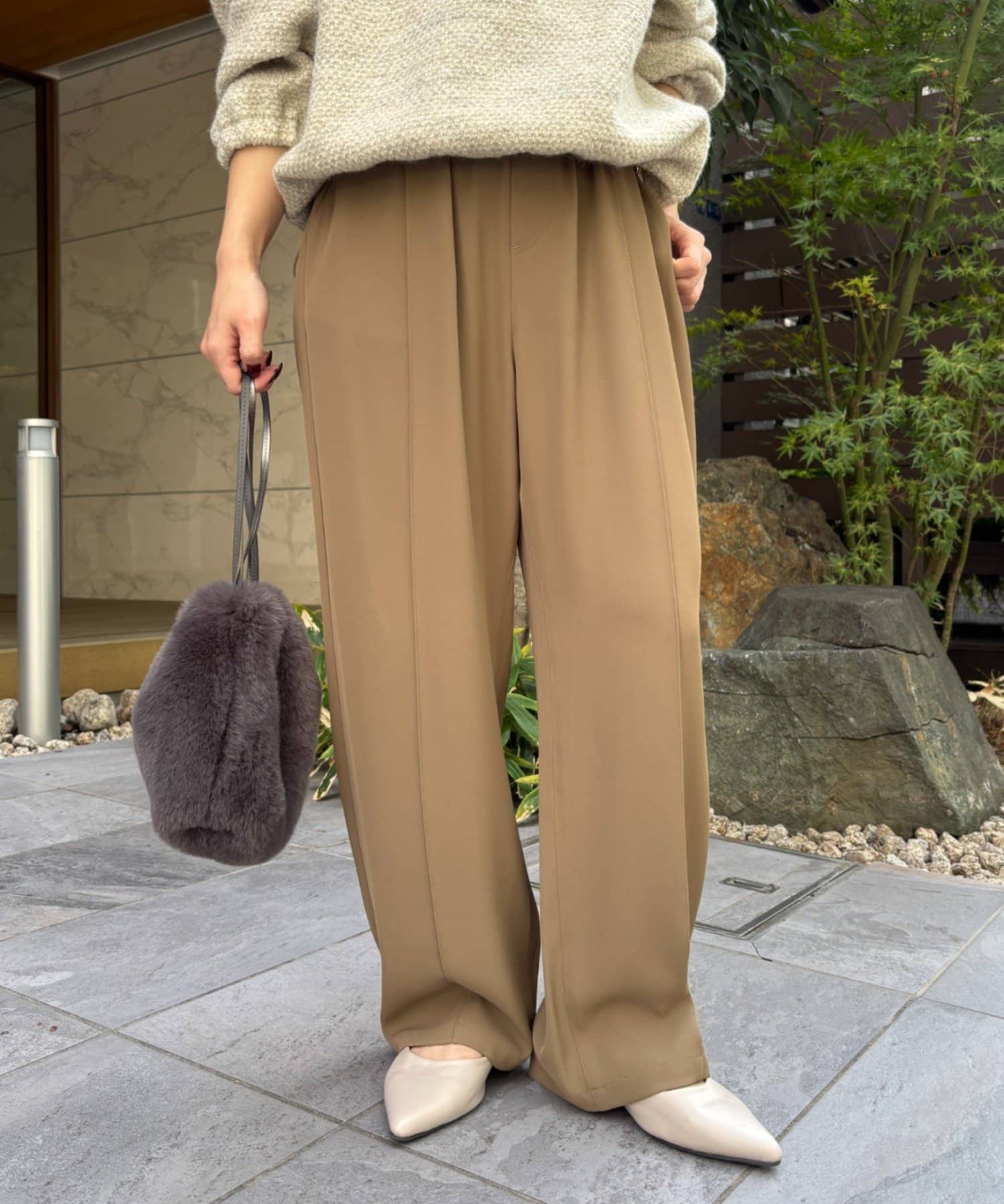 Jena　espace merveilleux(ジェナ　エスパスメルヴェイユ) トロミストレートイージーパンツ