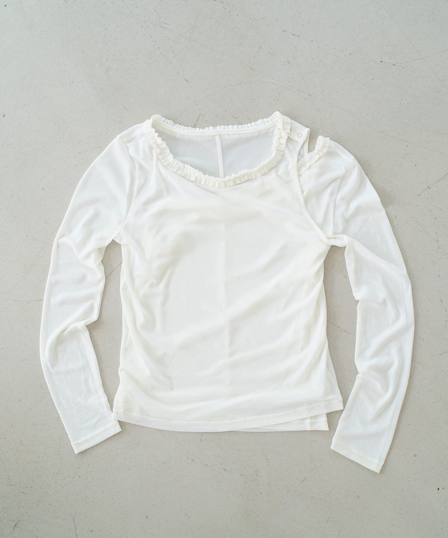 OUTLET(アウトレット) 【Kastane】アシメレイヤードシアーロンTee