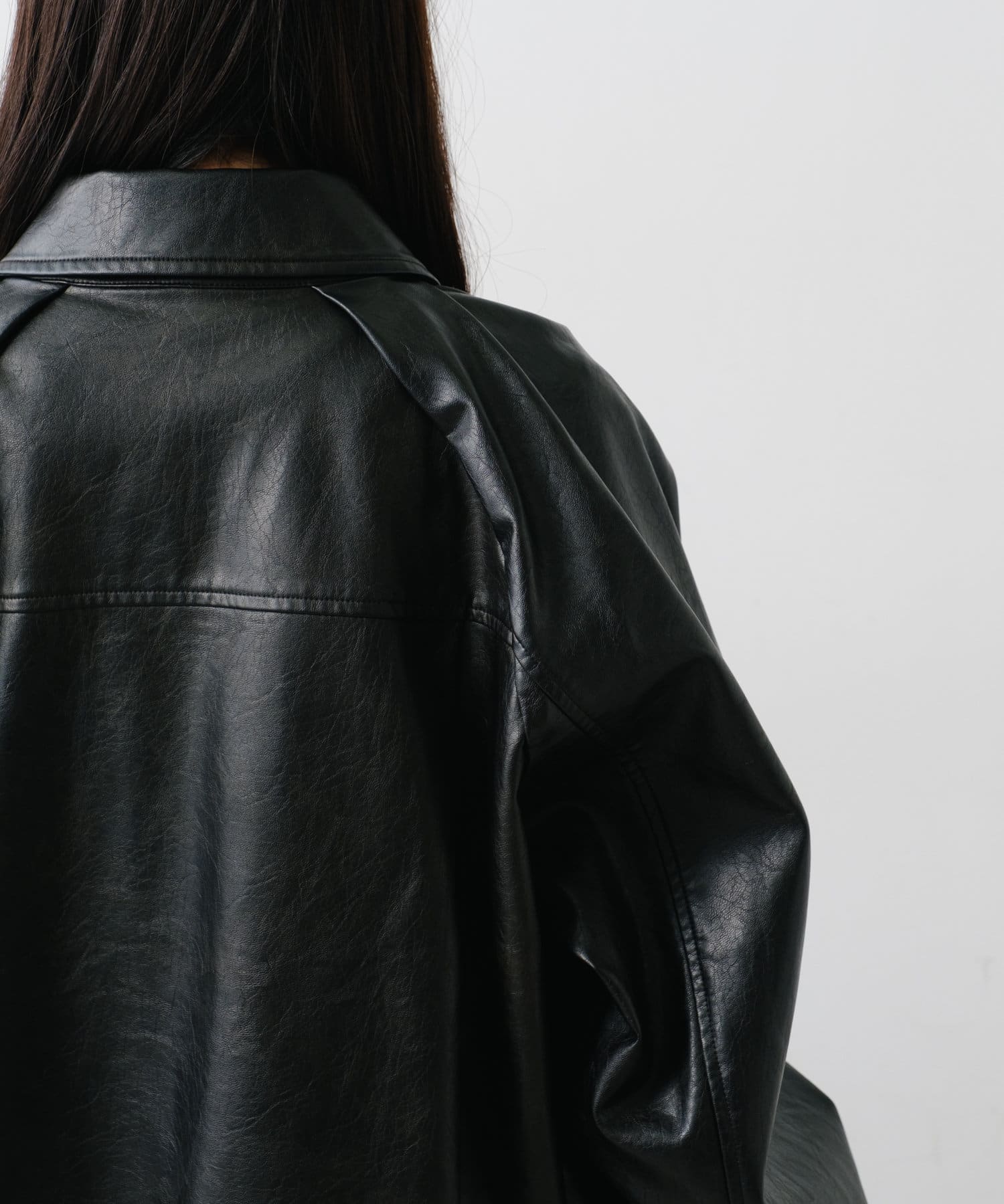 OUTLET(アウトレット) 【Kastane】フェイクレザーショートブルゾン