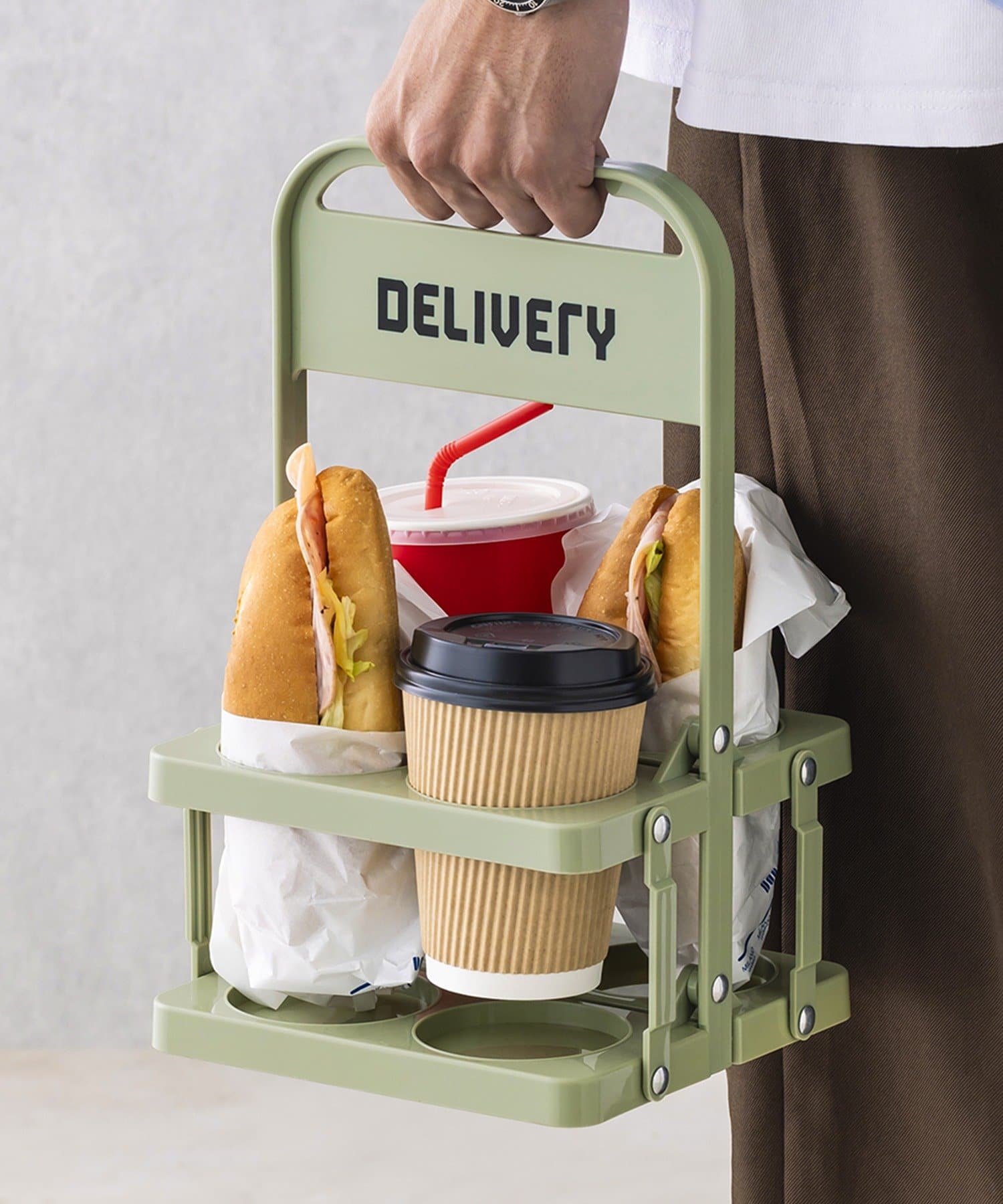 3COINS(スリーコインズ) DELIVERYドリンクホルダー4P