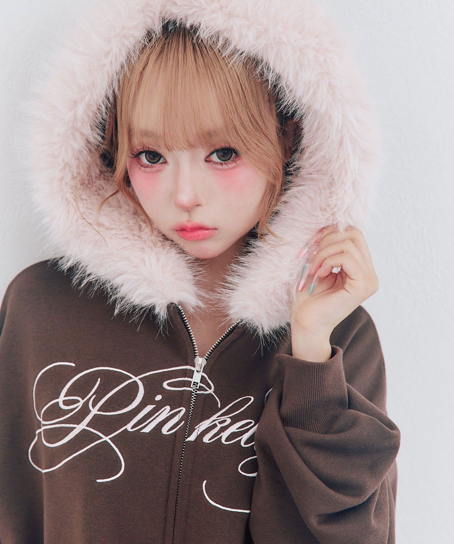 OLIVE des OLIVE(オリーブ デ オリーブ) ファー付きティアードパーカー