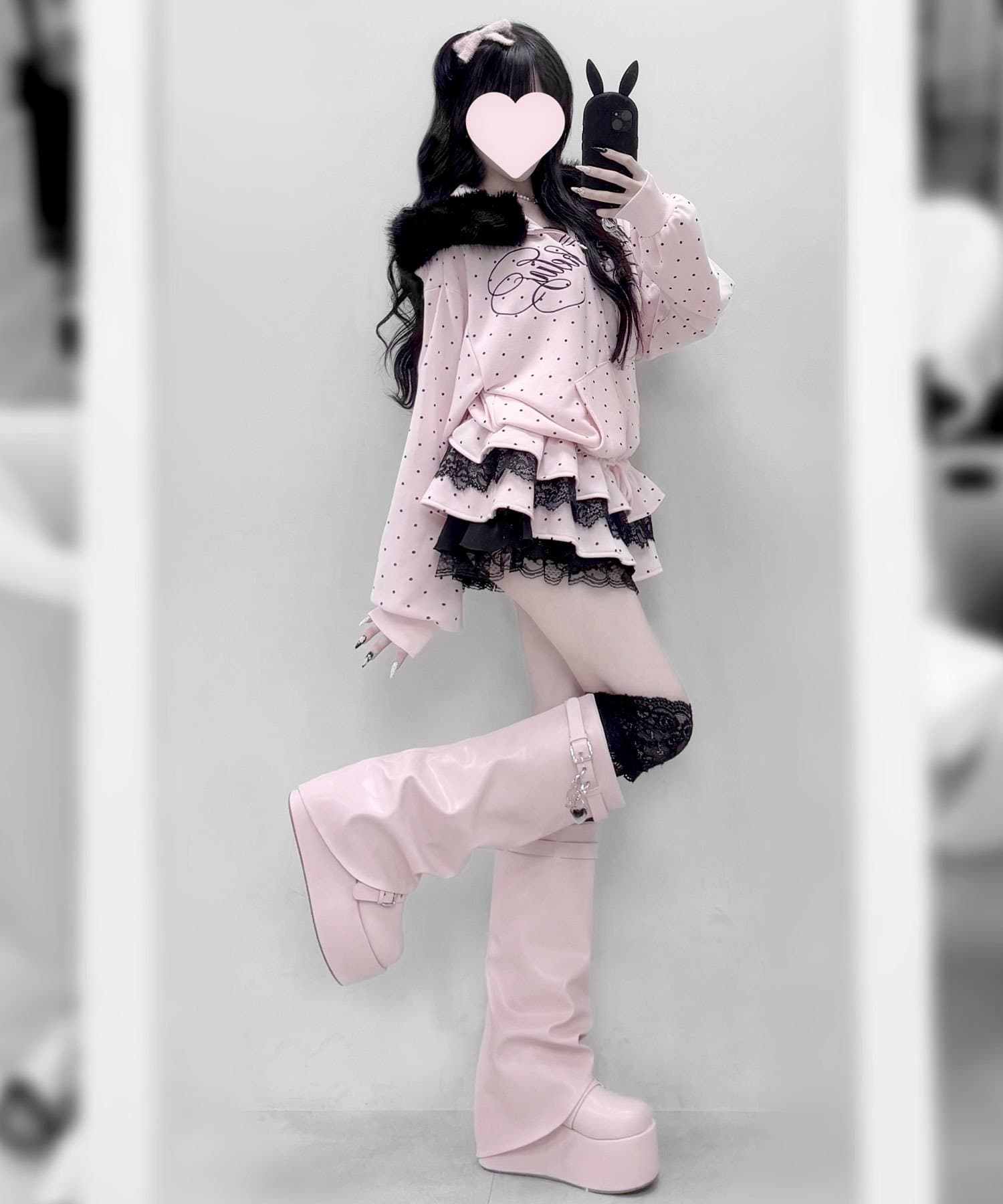 OLIVE des OLIVE(オリーブ デ オリーブ) ファー付きティアードパーカー