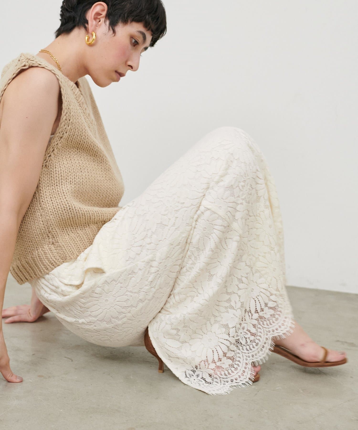 LARUTA(ラルータ) レースナロースカート
