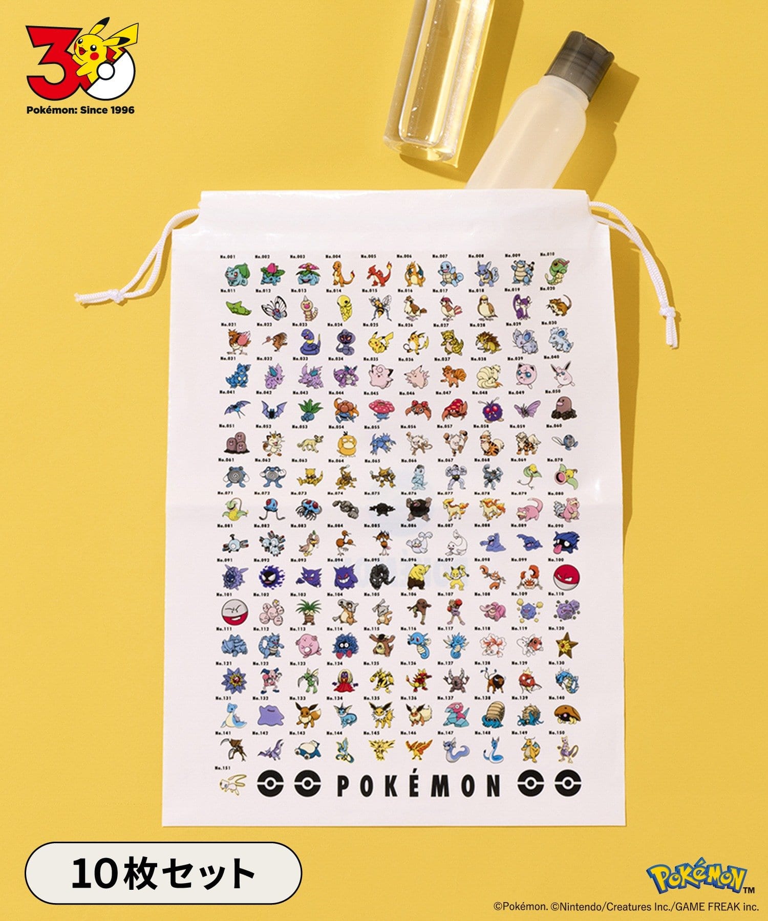 3COINS(スリーコインズ) ビニール巾着セット／ポケモン30周年